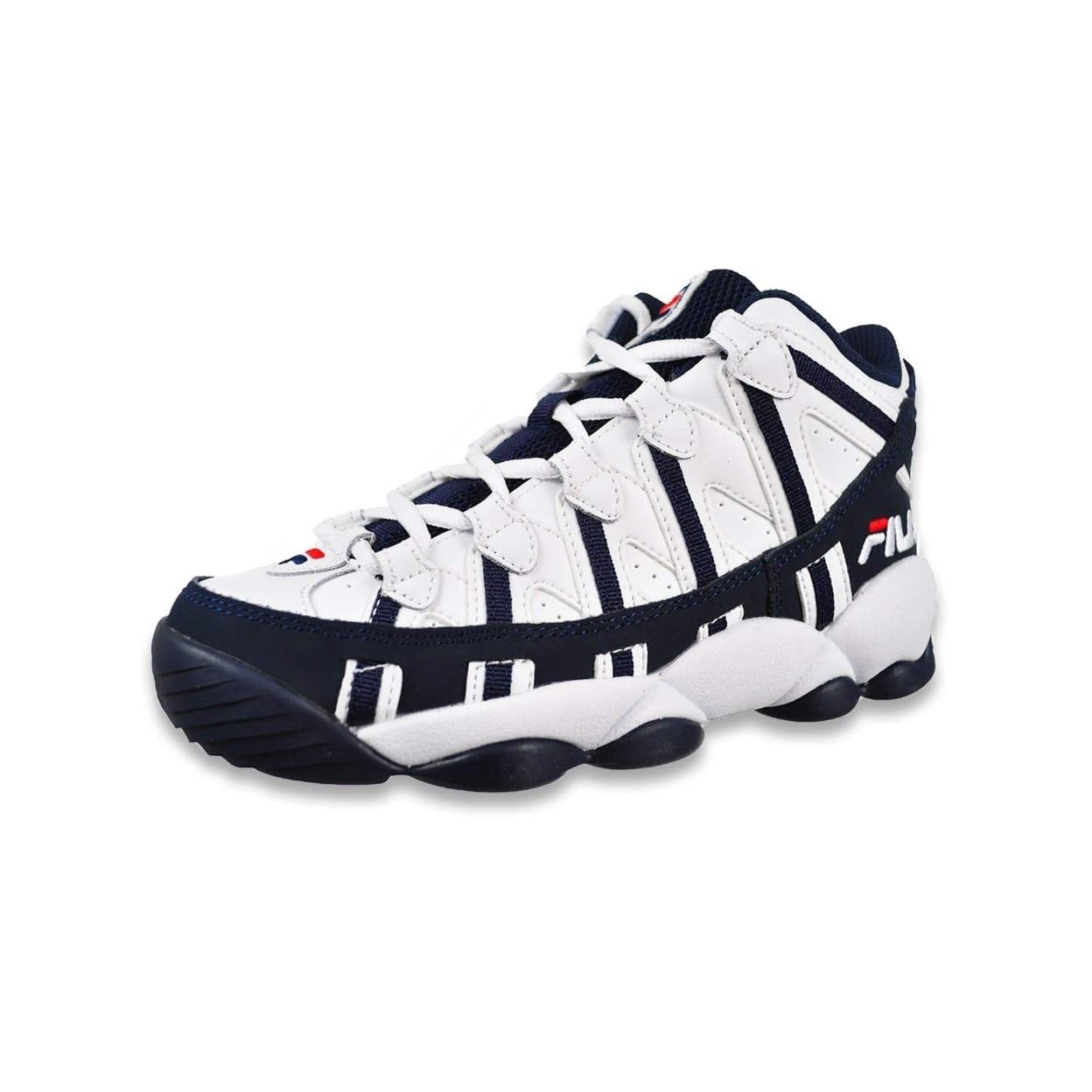 Fila Kids Stackhouse Sneakers for Boys & Girls - White Navy Red Big Kid Size 4.5 M - Comfortable Athletic Shoes for School, Play & Everyday Wear