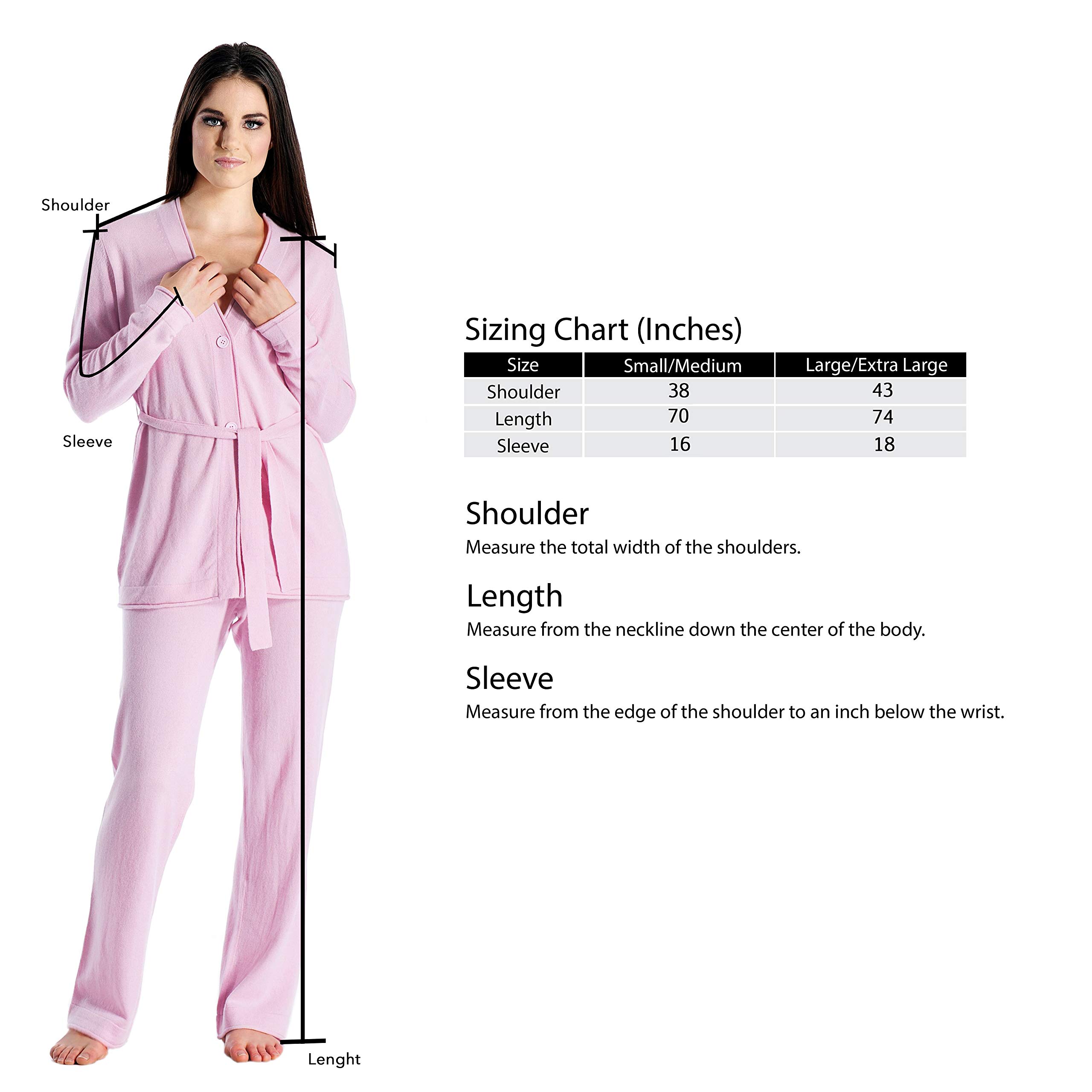 100% Pure Cashmere Women's Lounge Pajama Set - Soft & Warm Long Sleeve Sleepwear for Cozy Nights at Home | Classic Style Lightweight Cashmere Pajamas for Relaxation & Comfort