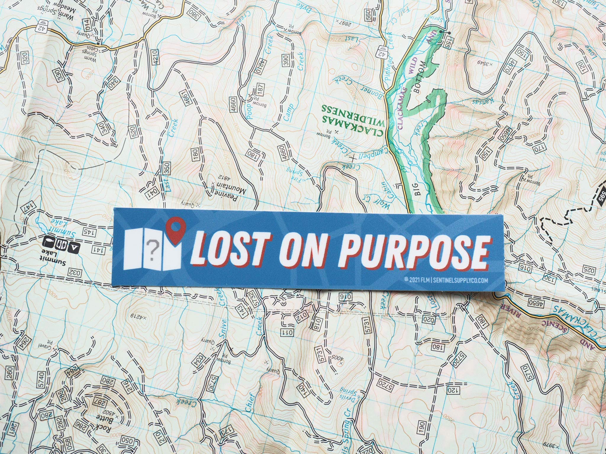 Lost on Purpose Blue Bumper Sticker - Durable Vinyl Decal for Motorcycle, RV, Camper, 4x4, Hydro Flask & Laptop | Perfect for Road Trips, Travel Adventures & Personalizing Your Gear
