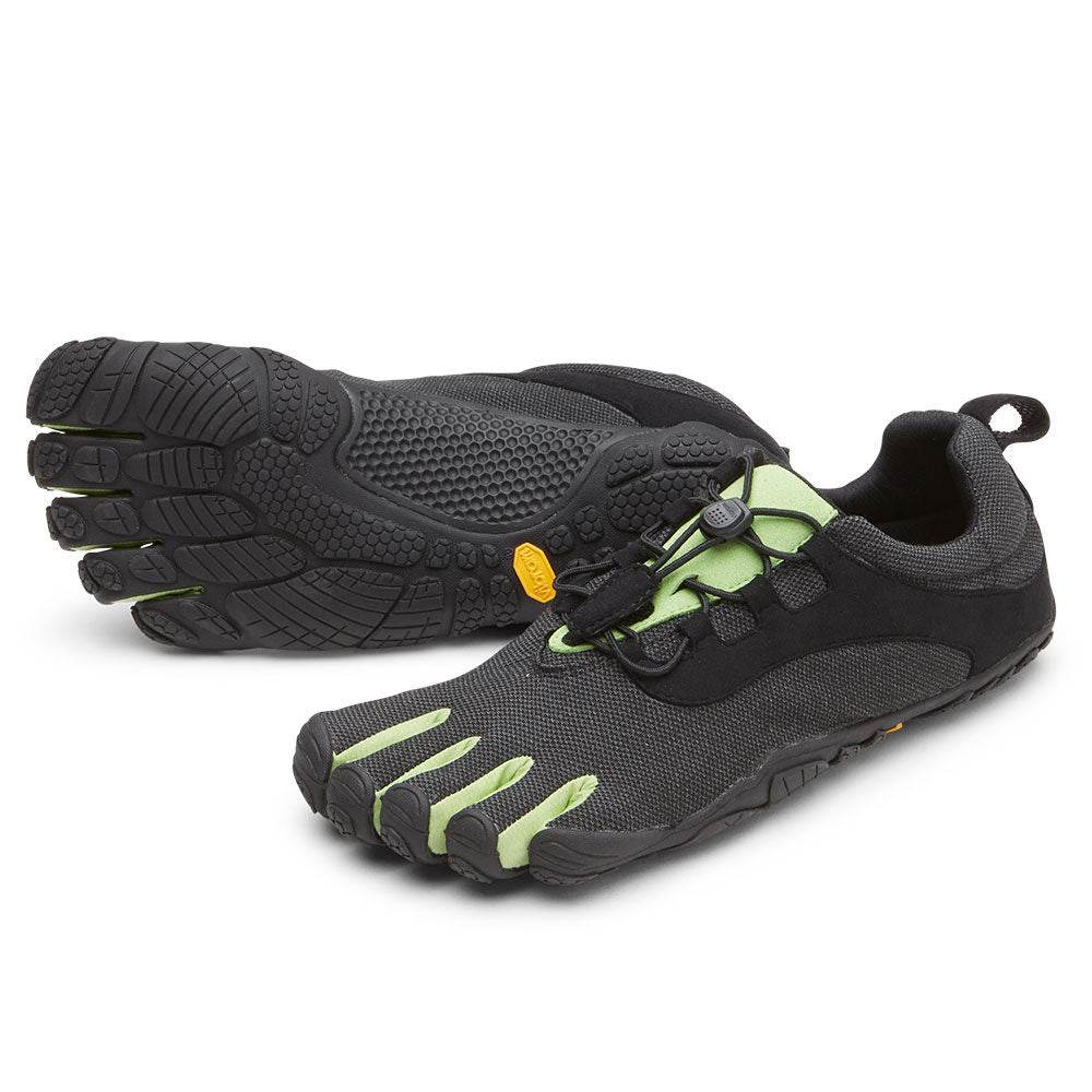 Vibram Women's V Run Retro Running Shoes - Black Green Black | Lightweight & Breathable for Trail Running, Jogging & Outdoor Fitness