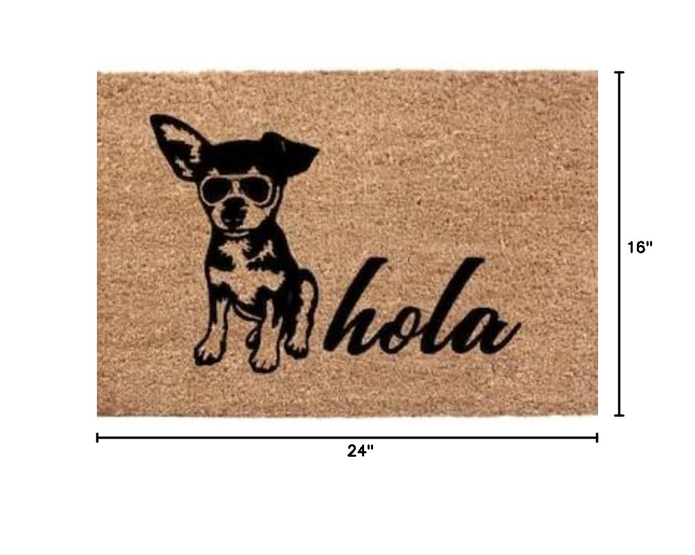 Chihuahua Welcome Mat - Non-Slip Hola Doormat for Front Door, Cute Chihuahua Gifts for Dog Lovers, Perfect for Pet Owners & Home Decor