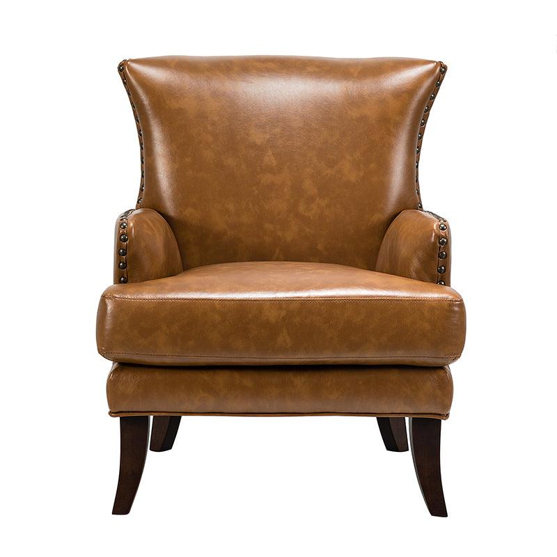 Brooklyn Vegan Leather Armchair - Modern Faux Leather Lounge Chair for Living Room, Office & Dorm - Comfortable Mid-Century Style Accent Chair