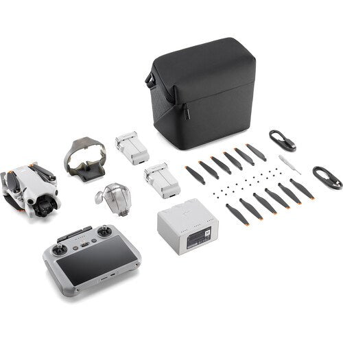 DJI Mini 4 Pro Fly More Combo with Drone, Remote Controller, and 3 Batteries - Lightweight Foldable Quadcopter for Aerial Photography & Travel Adventures