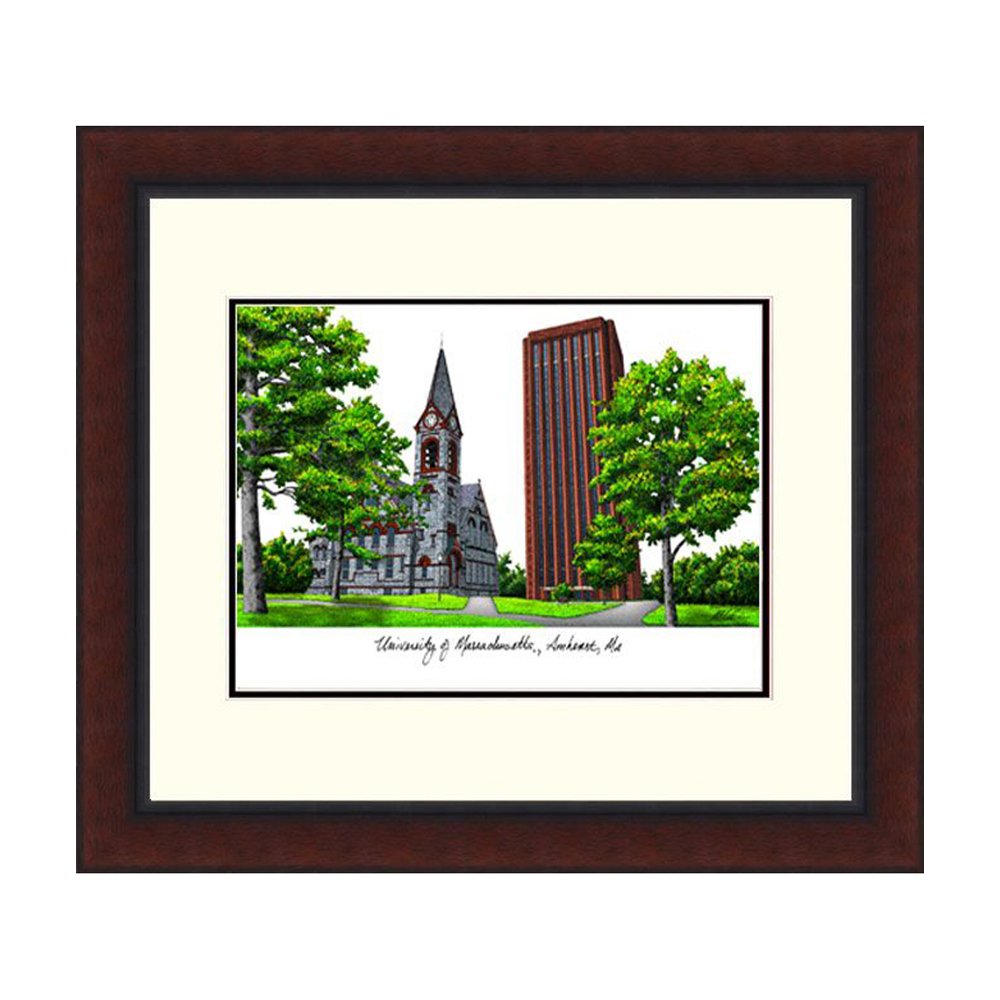 University of Massachusetts Alumni Gift - MA990LR Framed Lithographic Print for Home & Office Decor | Perfect Graduation Present & College Memorabilia