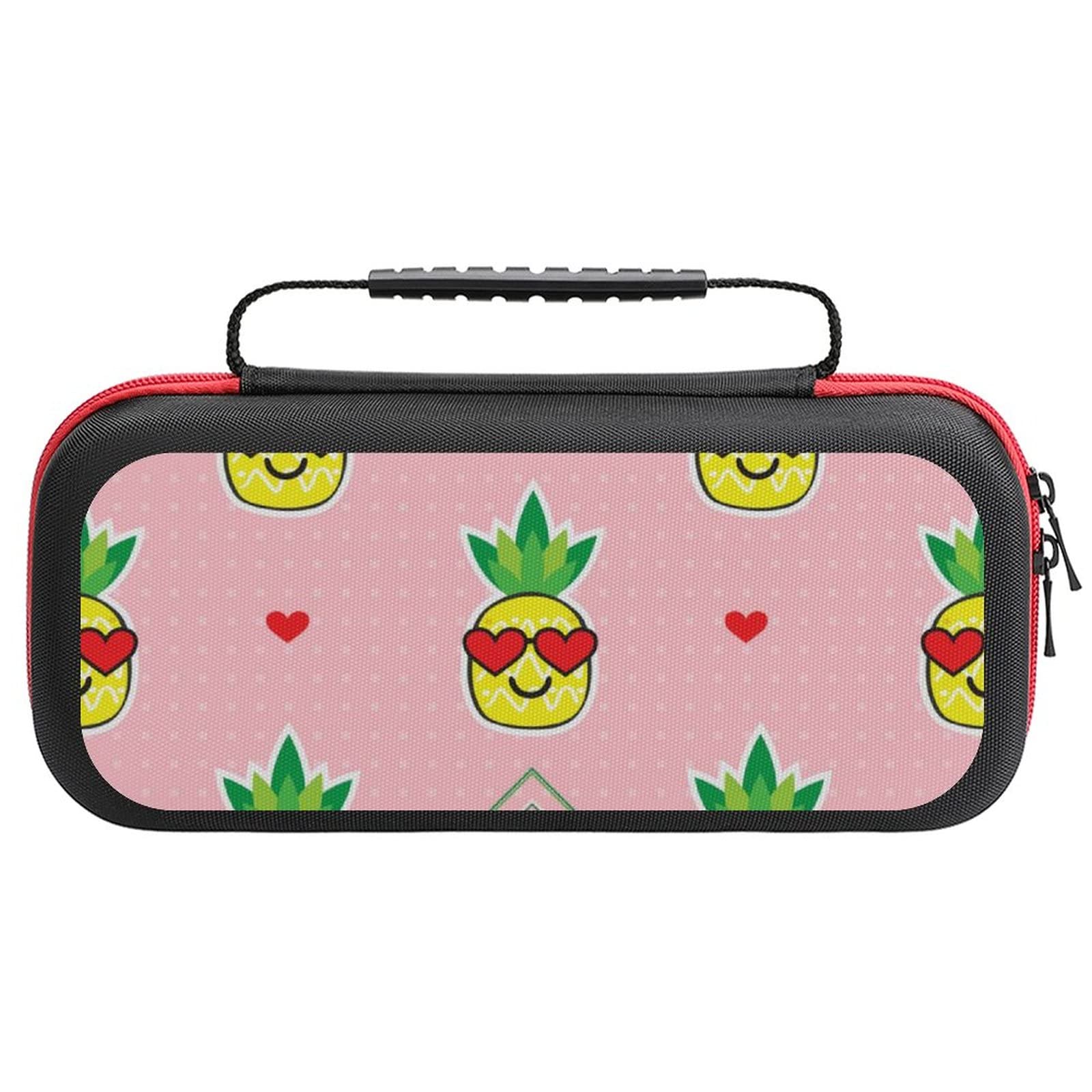 FunnyStar Pineapple Heart Sunglasses Case - Protective Storage Pouch for Nintendo Switch - Perfect for Travel, Beach & Outdoor Adventures