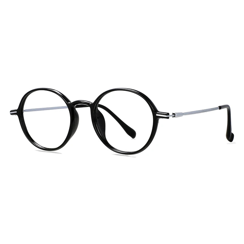 CCspace Unisex Full Rim Round TR90 Titanium Eyeglasses 57098 - Lightweight & Durable Glasses for Work, Reading & Everyday Use