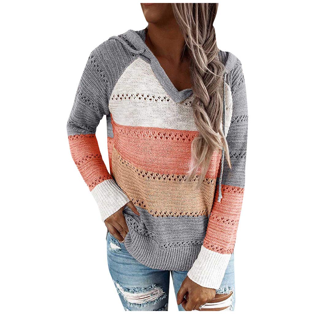 Trendy Women's Casual Loose Knit Pullover Blouse - Hollow-Out Lace Long Sleeve Shirt for Spring/Summer Office & Date Night Outfits