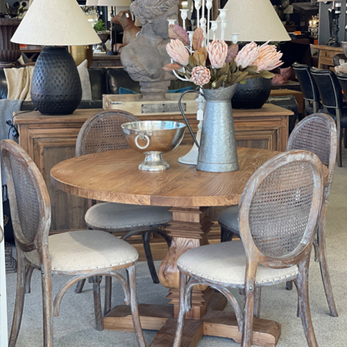 Round Dining Table 120cm - Modern Wooden Kitchen Table for Small Spaces, Perfect for Breakfast Nook, Apartment Dining & Cozy Family Meals