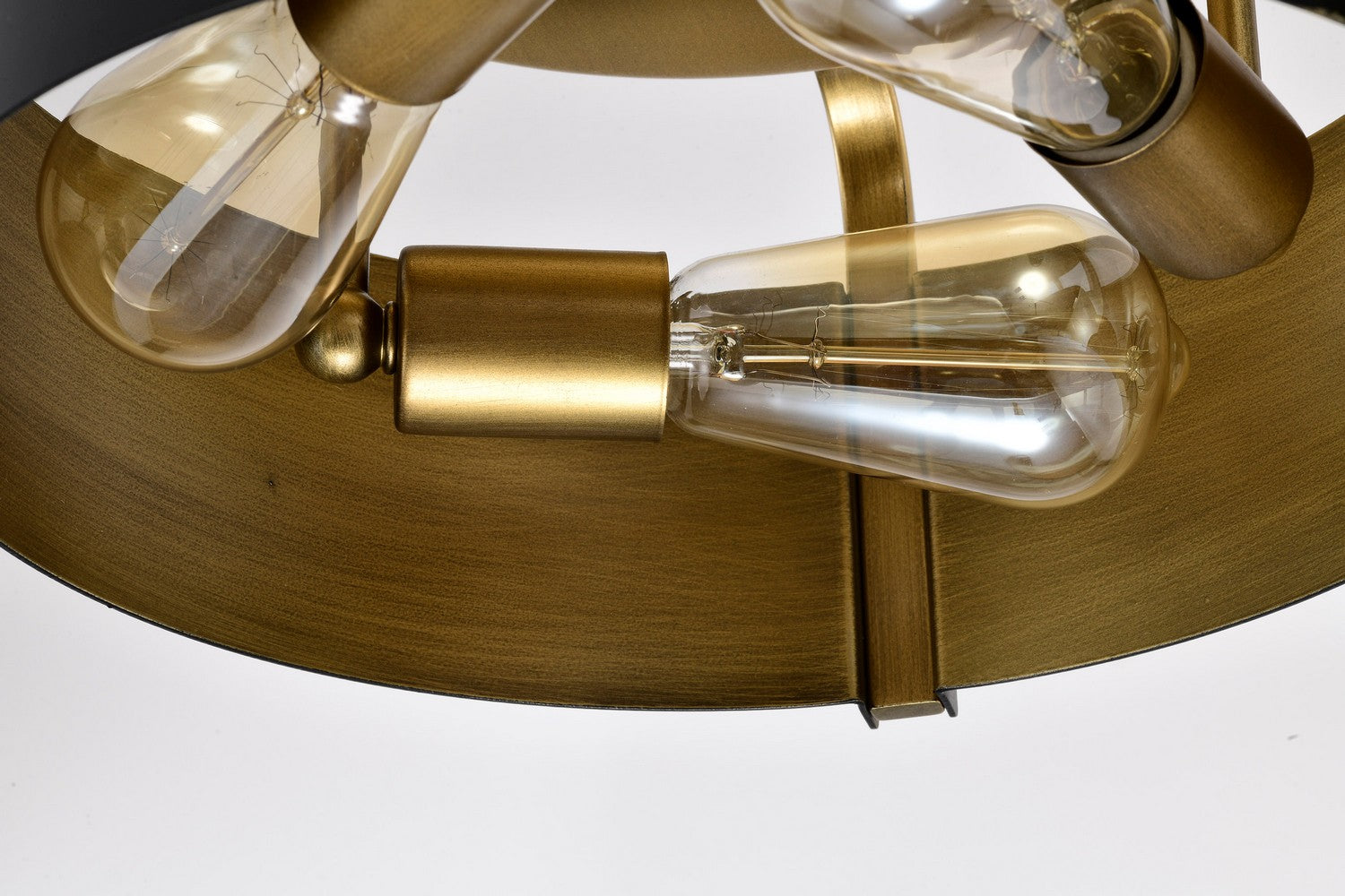Altos 14 Inch 3-Light Semi Flush Mount Ceiling Light Fixture - Matte Black & Natural Brass Finish - Perfect for Bedroom, Living Room, or Dining Room Lighting