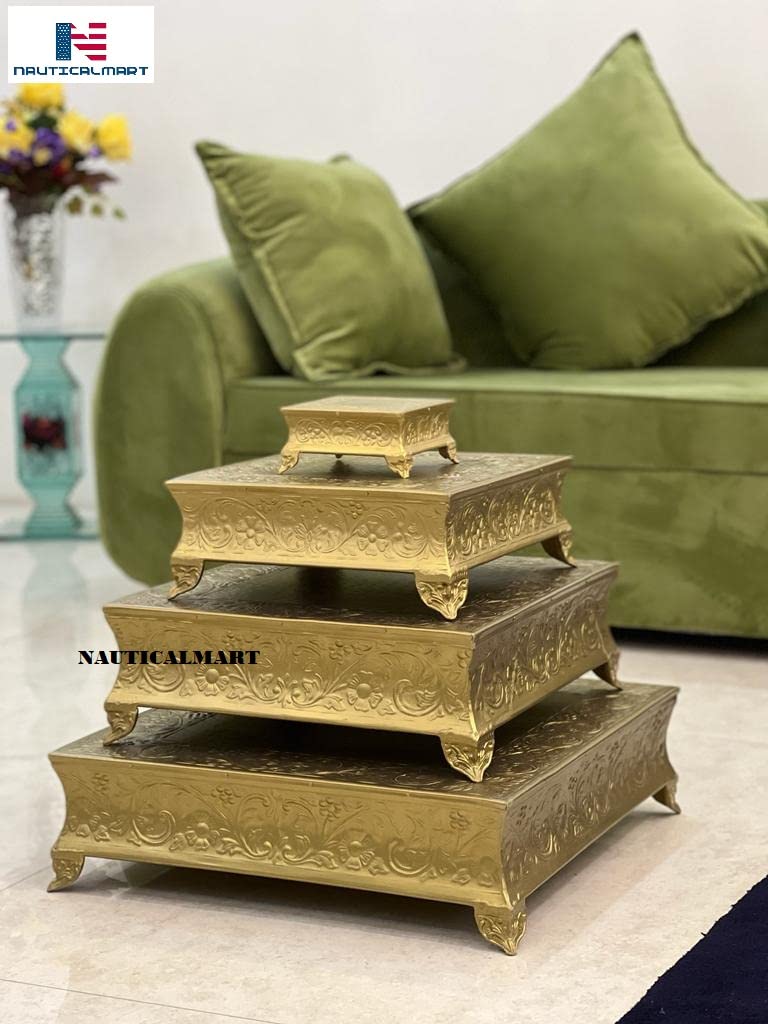 Elegant 22-Inch Brass Finish Wedding Cake Stand – Perfect for Bridal Showers, Anniversary Celebrations & Tiered Dessert Displays