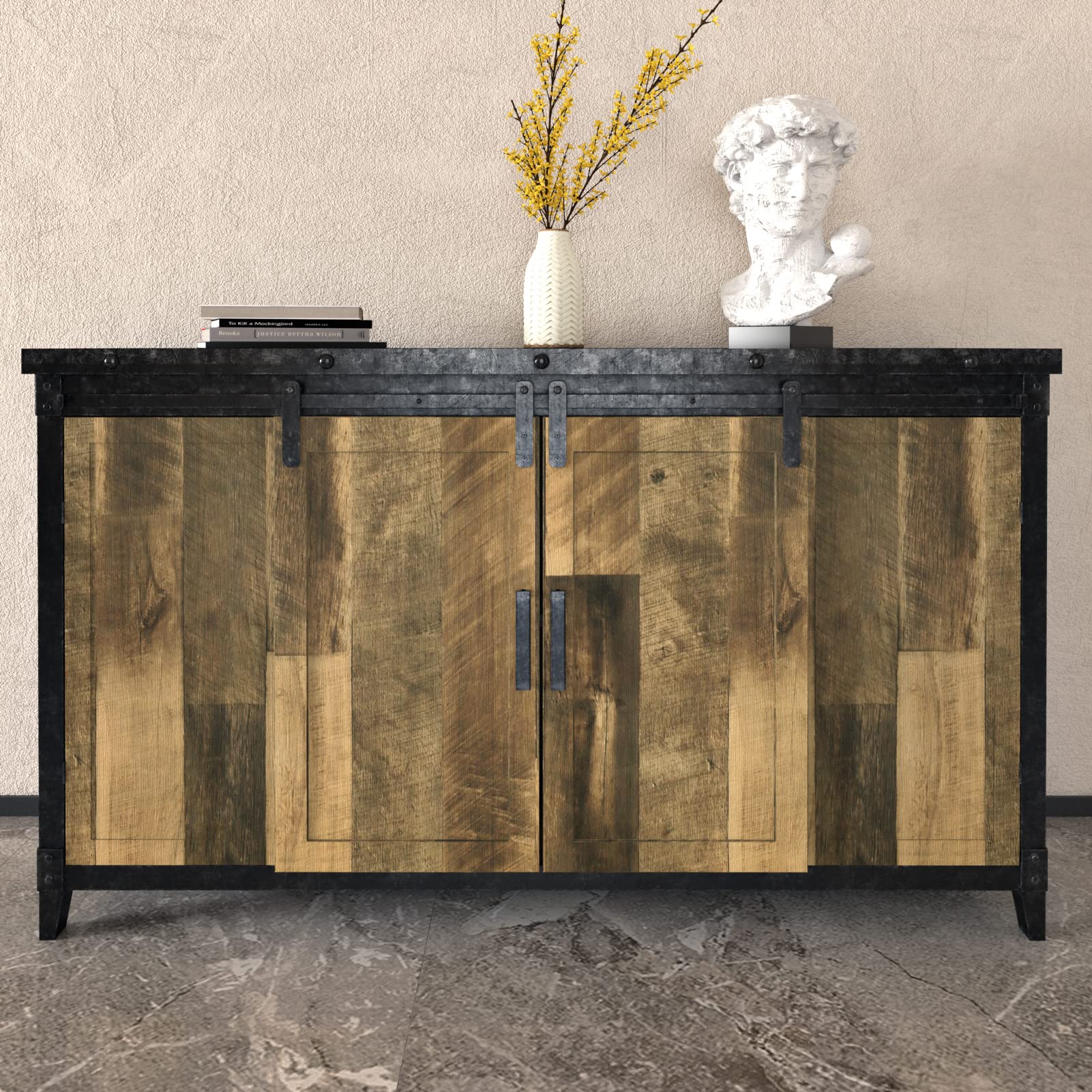 WESTICK Brown Wood Peel and Stick Wallpaper - Rustic Wood Contact Paper for Countertops, Kitchen Tables, Cabinets & Walls - Waterproof Butcher Block Vinyl Wrap (15.8