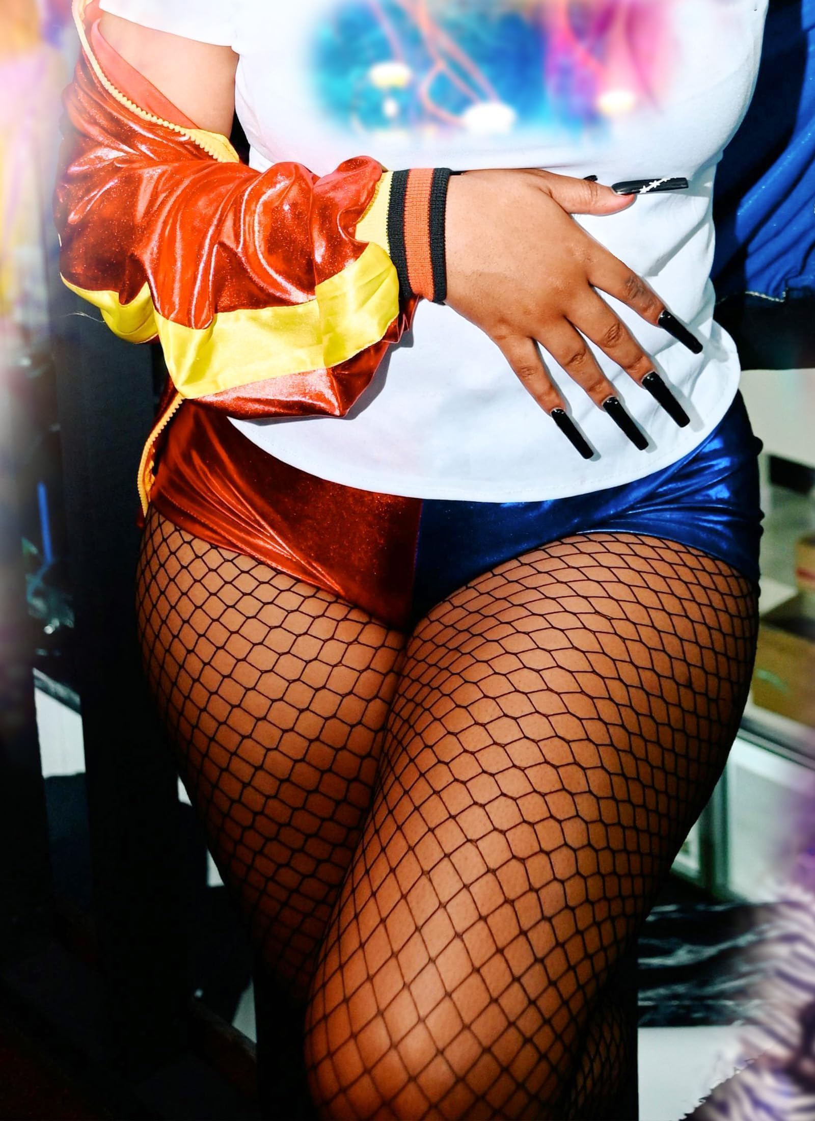 Plus Size Fishnet Tights for Women - High Waist Sexy Pantyhose Stockings - Perfect for Halloween, Cosplay, and Night Out Outfits