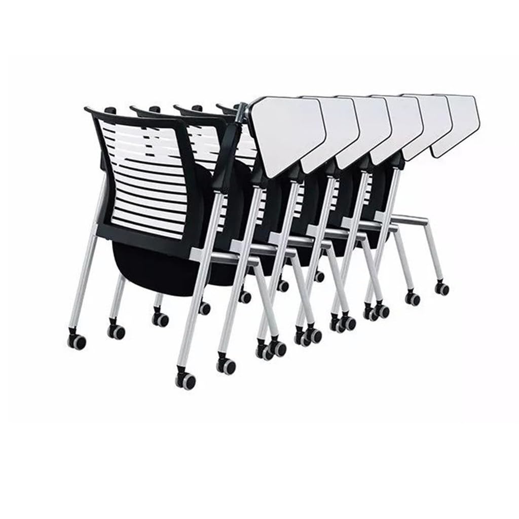 FKLGJFO Folding Training Chair with Writing Board - Adjustable Conference & Student Chair for Office, Classroom & Home Study - Perfect for Meetings, Classes & Workspaces