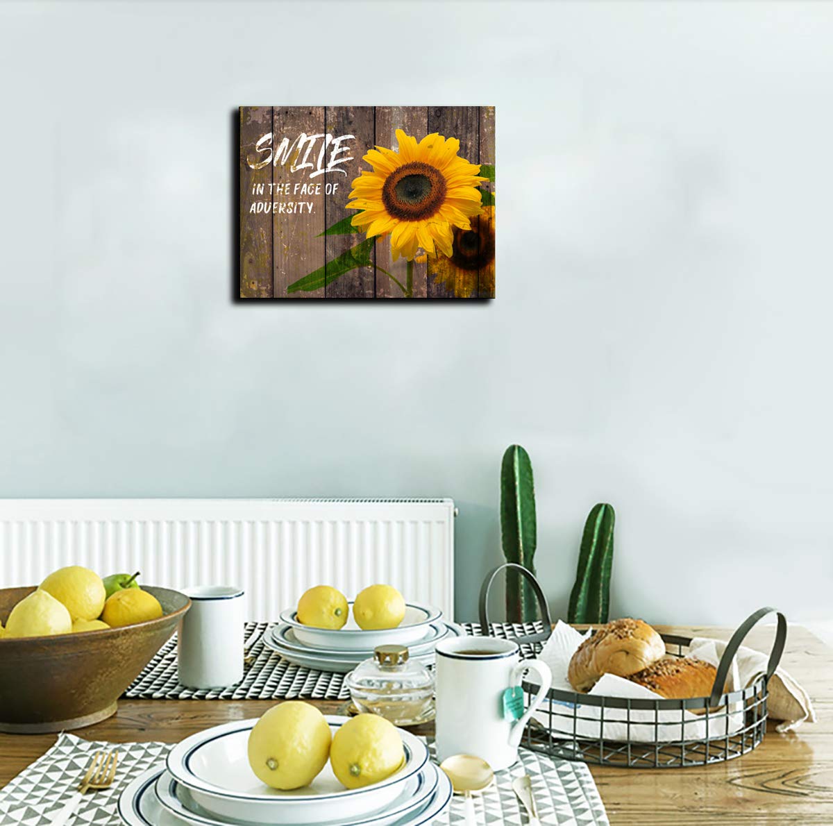 Sunflower Wall Art Canvas for Farmhouse, Living Room & Bedroom Decor