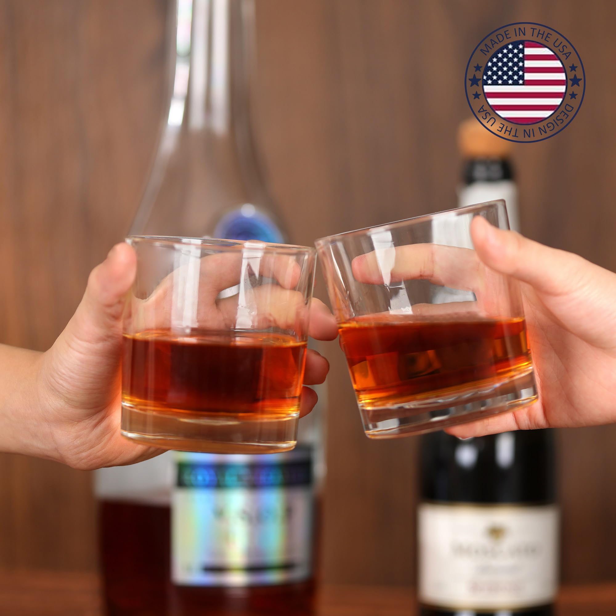 Custom Engraved Whiskey Glass Set - Personalized Long Distance Friendship Gift for Men & Women | Unique Birthday Present for Friends, Boyfriends & Farewell Gifts (Choose Your State) | Perfect for Virtual Toasts, Anniversary Celebrations & Meaningful Moments