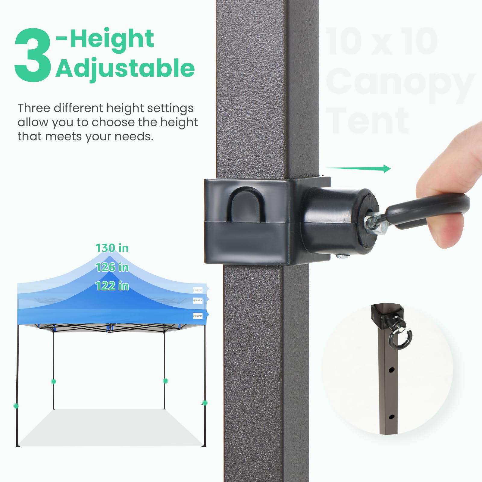 JEAREY Upgraded 10x10 Pop Up Canopy Tent - Heavy Duty Outdoor Canopy with Roller Bag & 4 Sand Bags - Royal Blue - Perfect for Beach Parties, Camping, Backyard BBQs and Outdoor Events