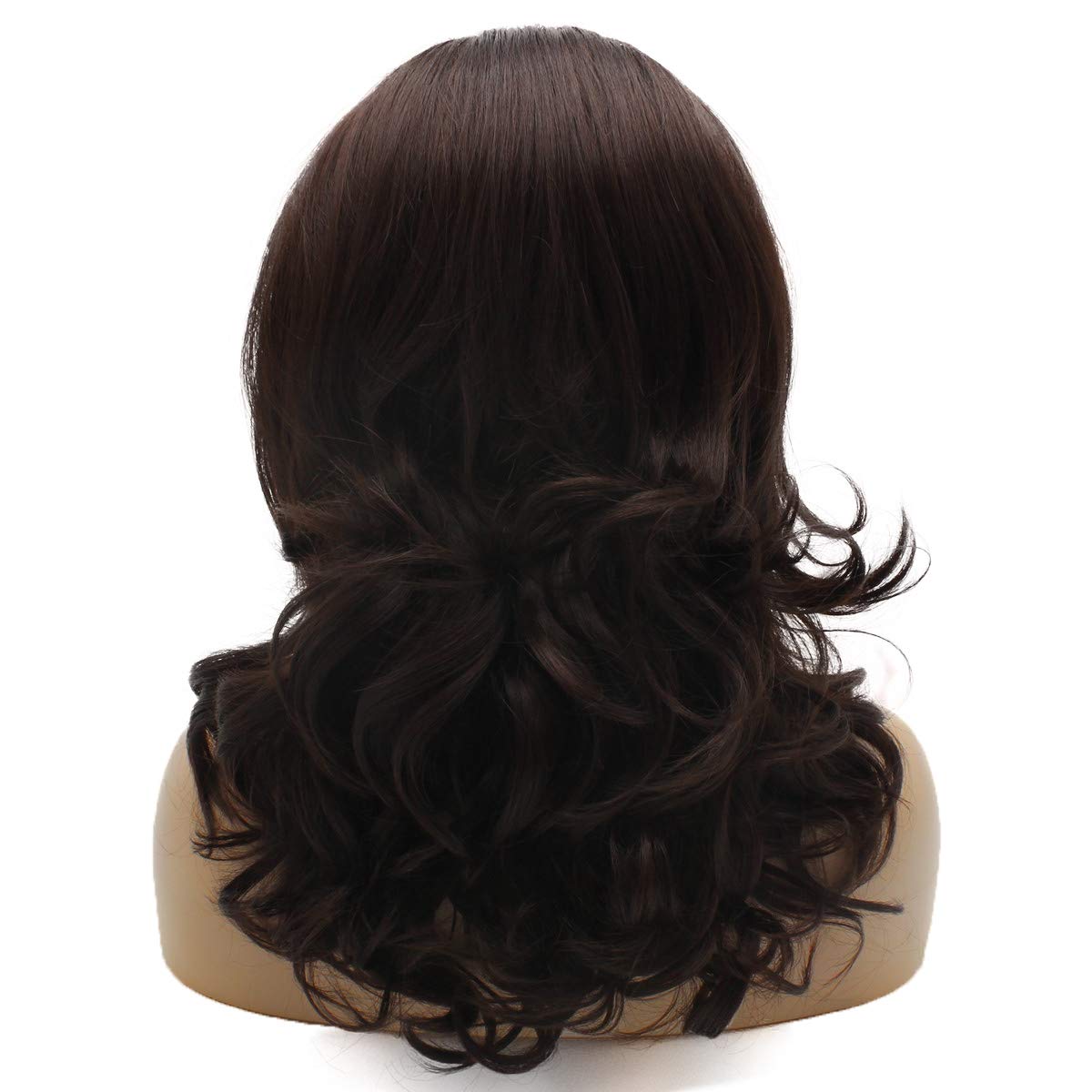 Lace Front Synthetic Medium Length Auburn Wig - Half Hand Tied Heat Resistant Realistic Hairpiece for Women | Perfect for Cosplay, Daily Wear & Special Occasions