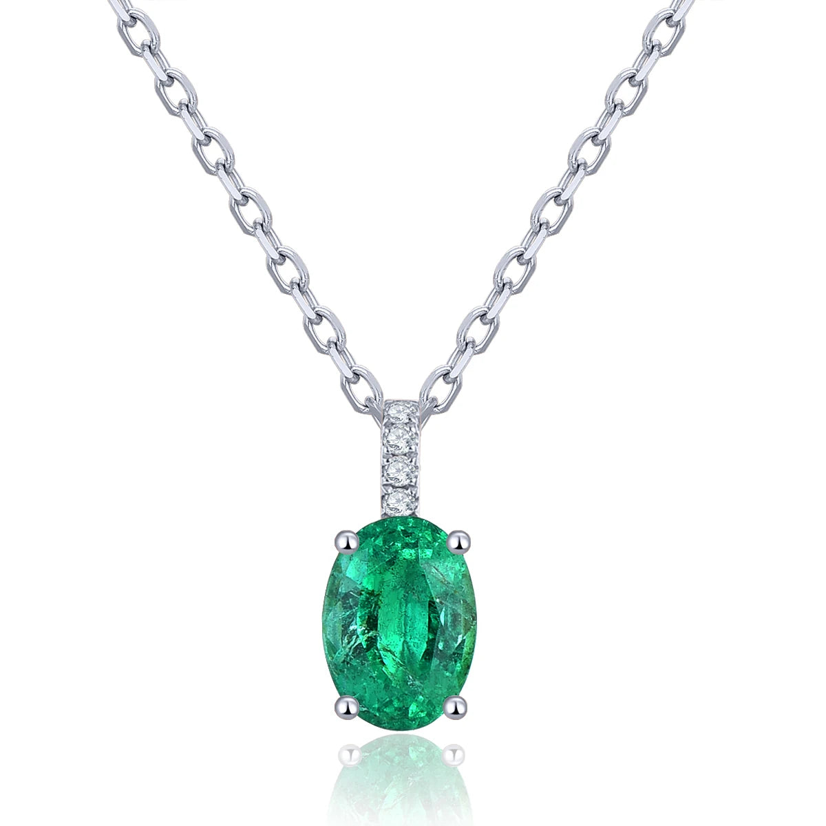 18K Rose Gold Emerald and Diamond Pendant Necklace - 0.82ct Natural Emerald & 0.028ct Diamond Jewelry with Sterling Silver Chain - Elegant Gift for Women, Birthday, Anniversary & Special Occasions