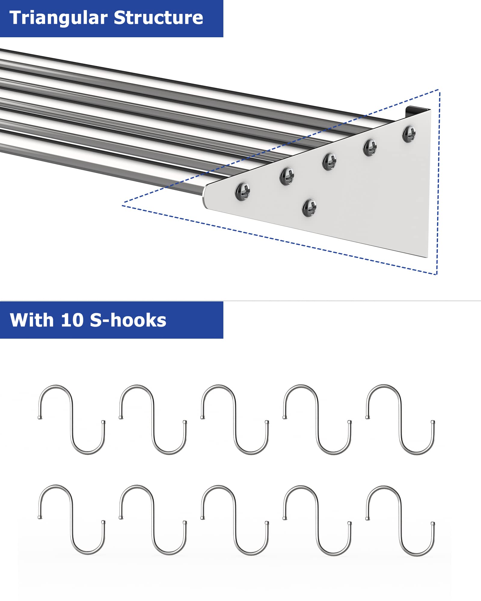 2 Pack NSF Certified Stainless Steel Wall Mount Shelf - 12