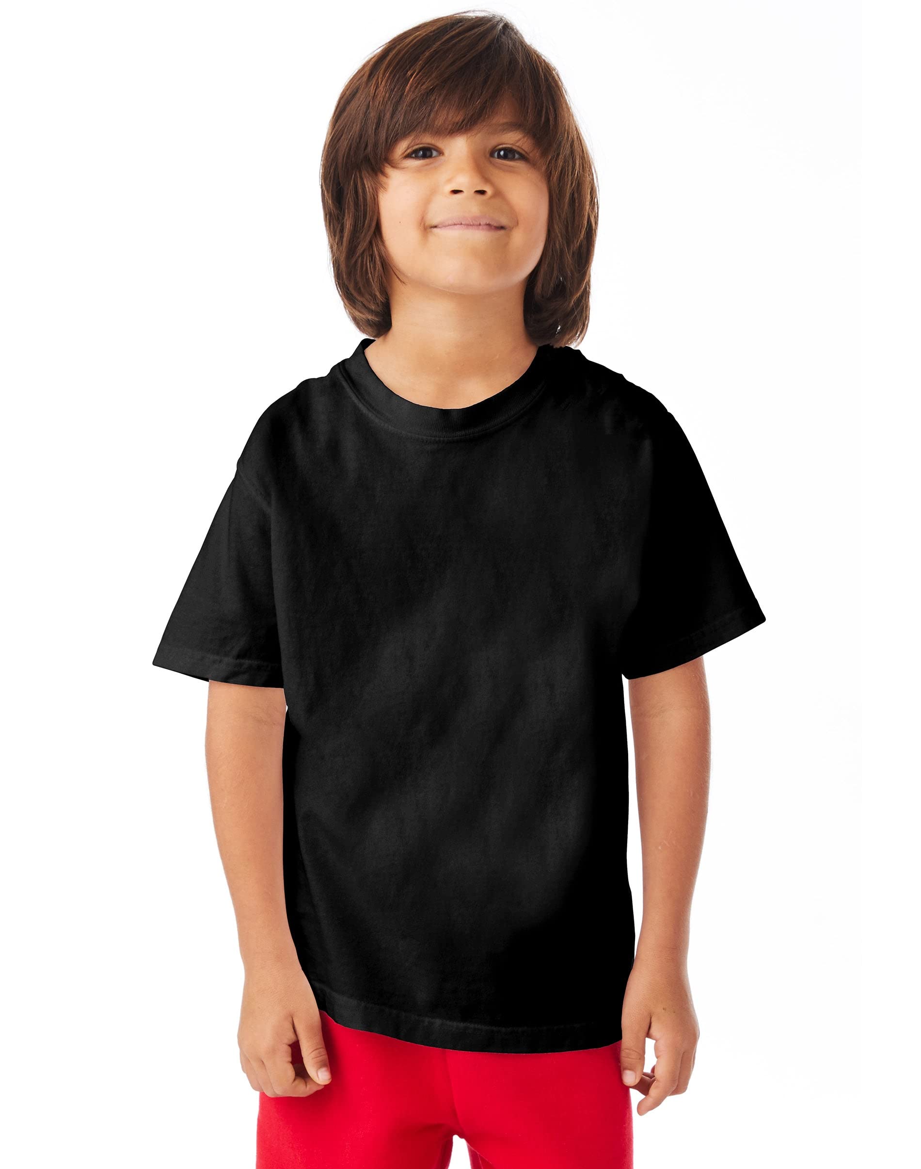 Hanes ComfortWash 5.5 oz 100% Ring Spun Cotton Garment-Dyed T-Shirt for Men - Soft Breathable Casual Tee - Perfect for Everyday Wear, Gym & Lounge (Large, Black)