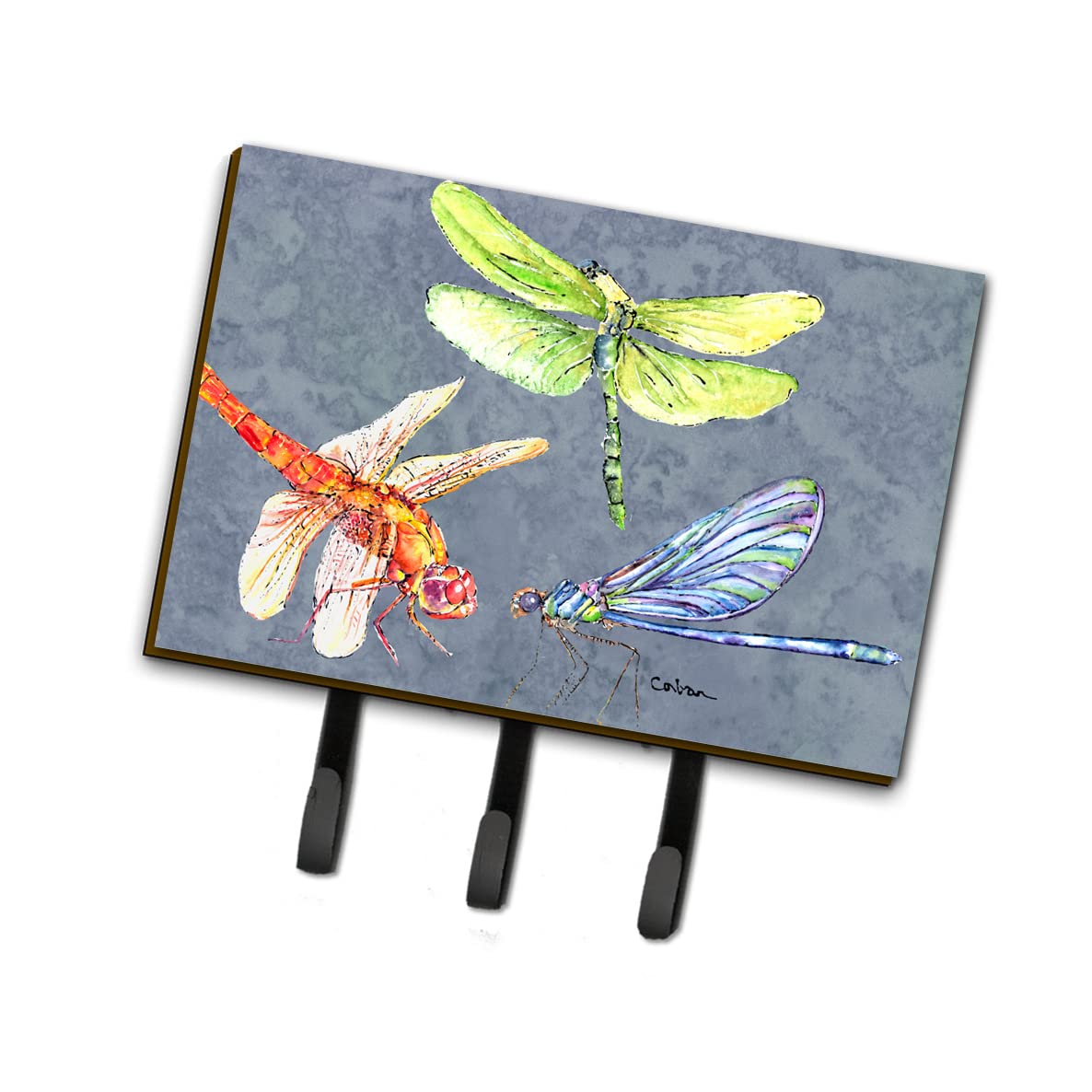 Caroline's Treasures 8878TH68 Dragonfly Times Three Wall Hook - Key Holder, Coat Rack, Leash Hanger for Keys, Towels, Aprons & Pet Accessories | Perfect for Entryway, Kitchen & Mudroom Organization