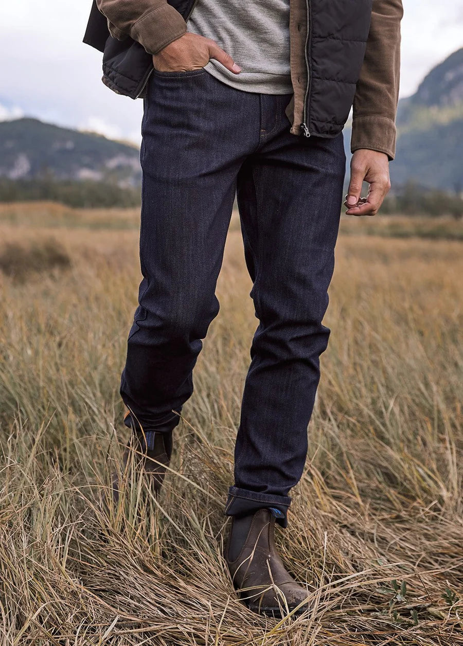 All-Weather Men's Slim Fit Denim Jeans - Comfortable & Durable for Outdoor Activities and Casual Wear