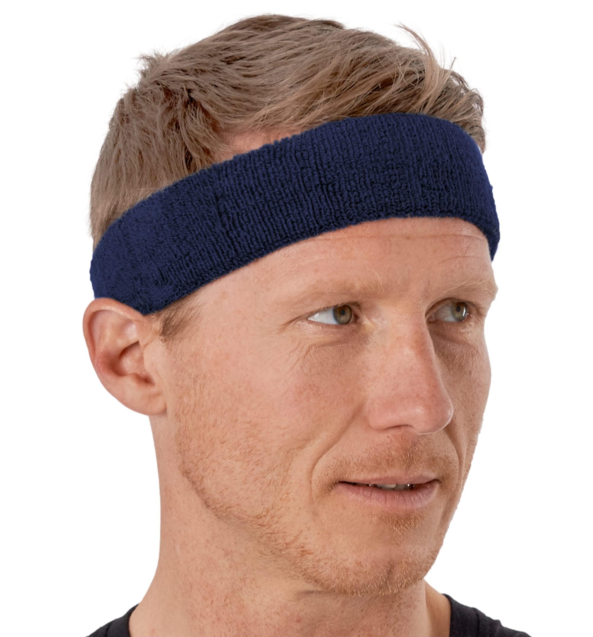 Premium Terry Cloth Sweatband Set - Breathable Headbands & Wristbands for Men & Women | Ideal for Tennis, Basketball, Gym Workouts & Sports Activities | Stay Dry During Intense Exercise & Fitness Training