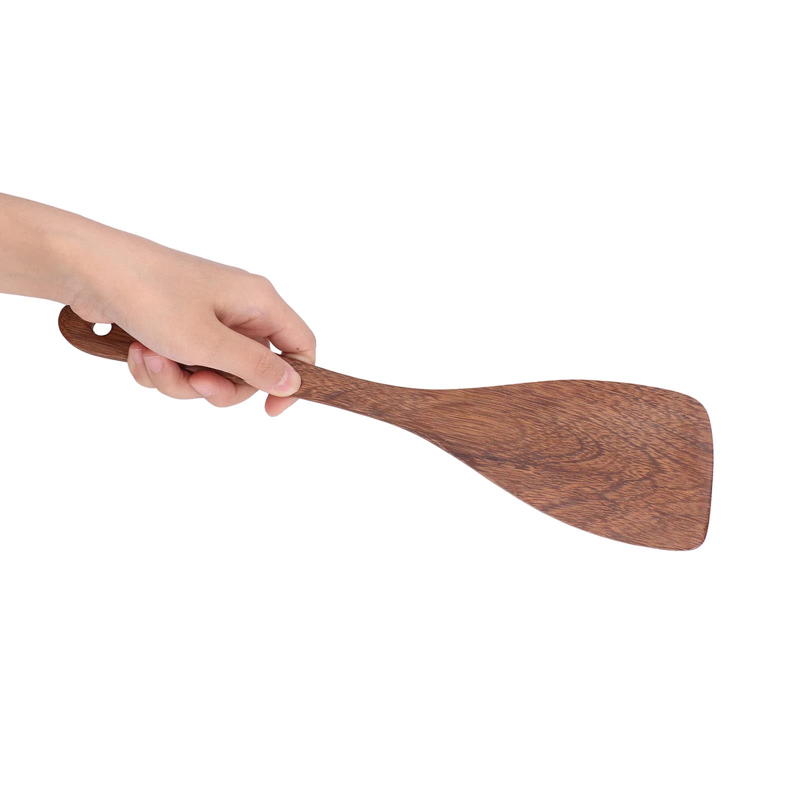 **Premium Wooden Spatula with Long Handle - Round Hole Frying Spatula for Non-Stick Pans - Wall Mountable Kitchen Utensil for Cooking, Baking & Grilling**    *(Ideal for Flipping Pancakes, Stirring Sauces & Serving Dishes - Perfect for Home Chefs & Professional Kitchens)*