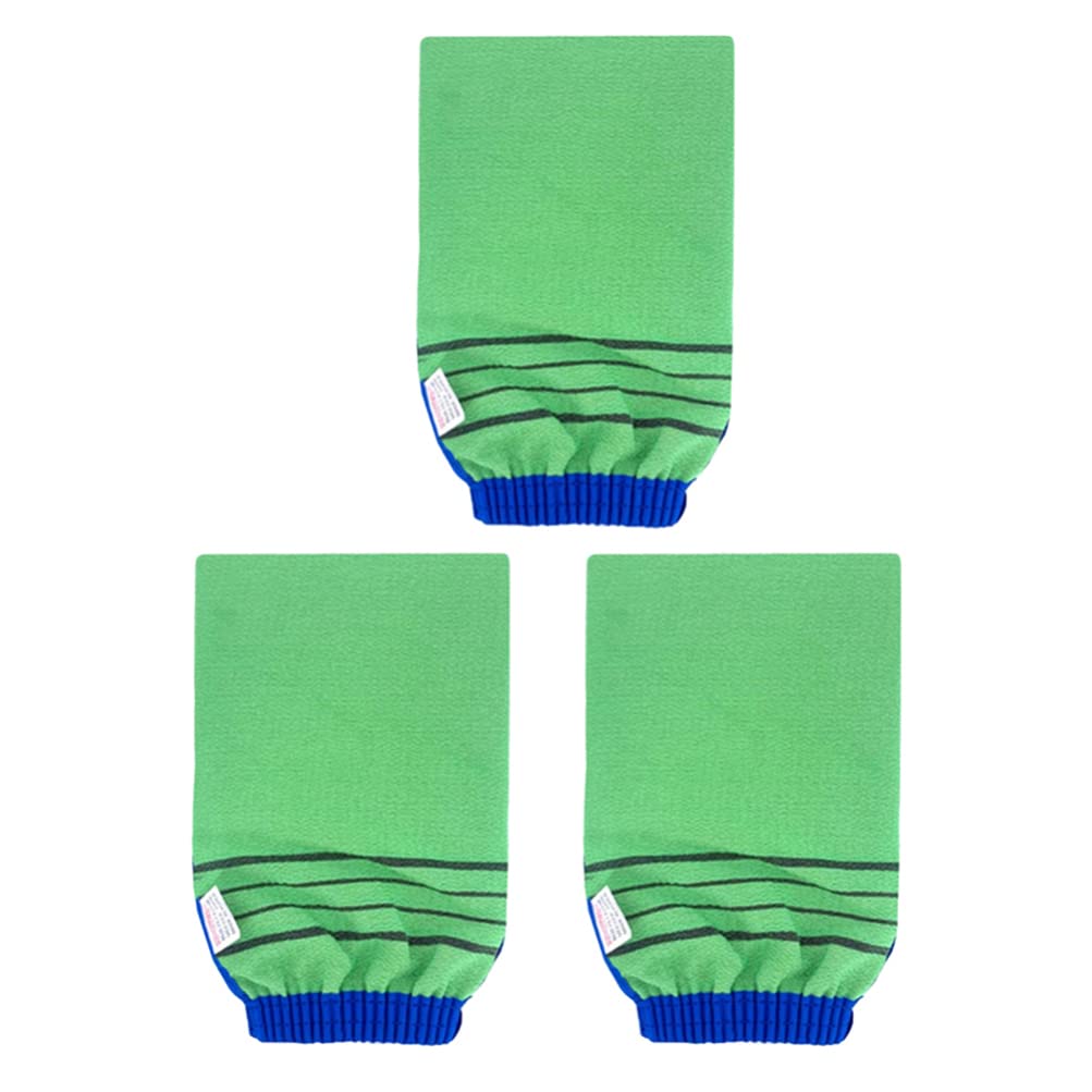 Lurrose Exfoliating Bath Mitts - 3 Pack Body Scrubber for Dead Skin Removal, SPA & Shower Exfoliation - Soft Massage Gloves for Adults & Infants - Perfect for Dry Brushing & Deep Cleansing Routine