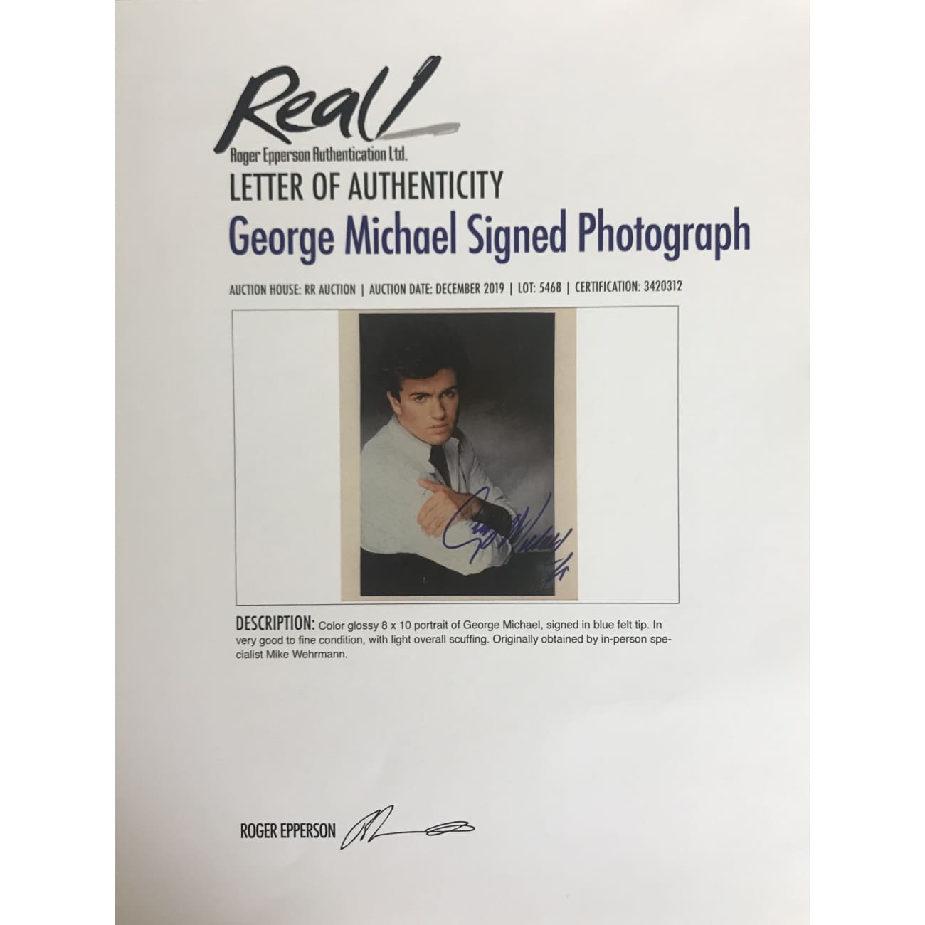 George Michael Autographed Photo Collage with Epperson COA - Rare Collectible Memorabilia for Fans, Music Enthusiasts, and Gift Giving