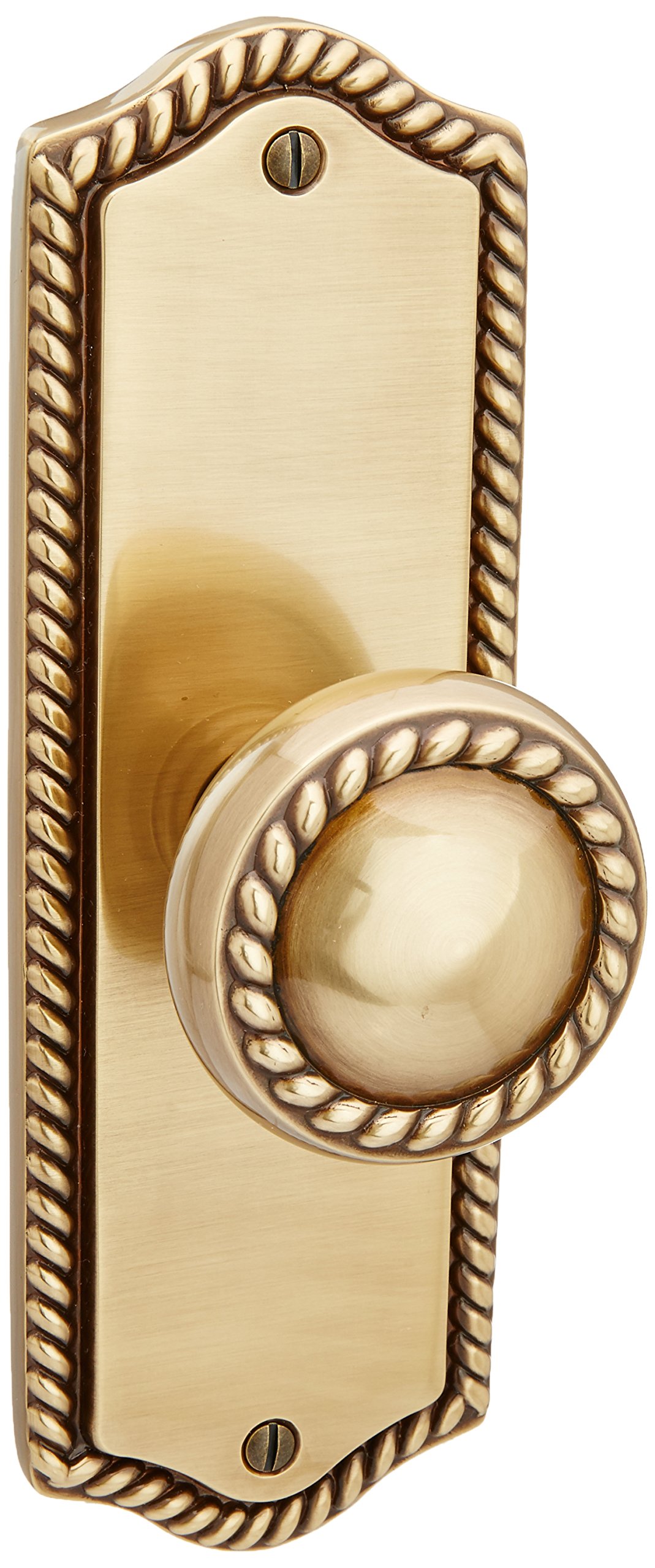 Antique Brass Colonial Revival Rope Design Door Set with Matching Knobs - Vintage Passage Door Hardware for Historic Homes & Restoration Projects - Perfect for Entry Doors, Bedrooms, and Interior Design