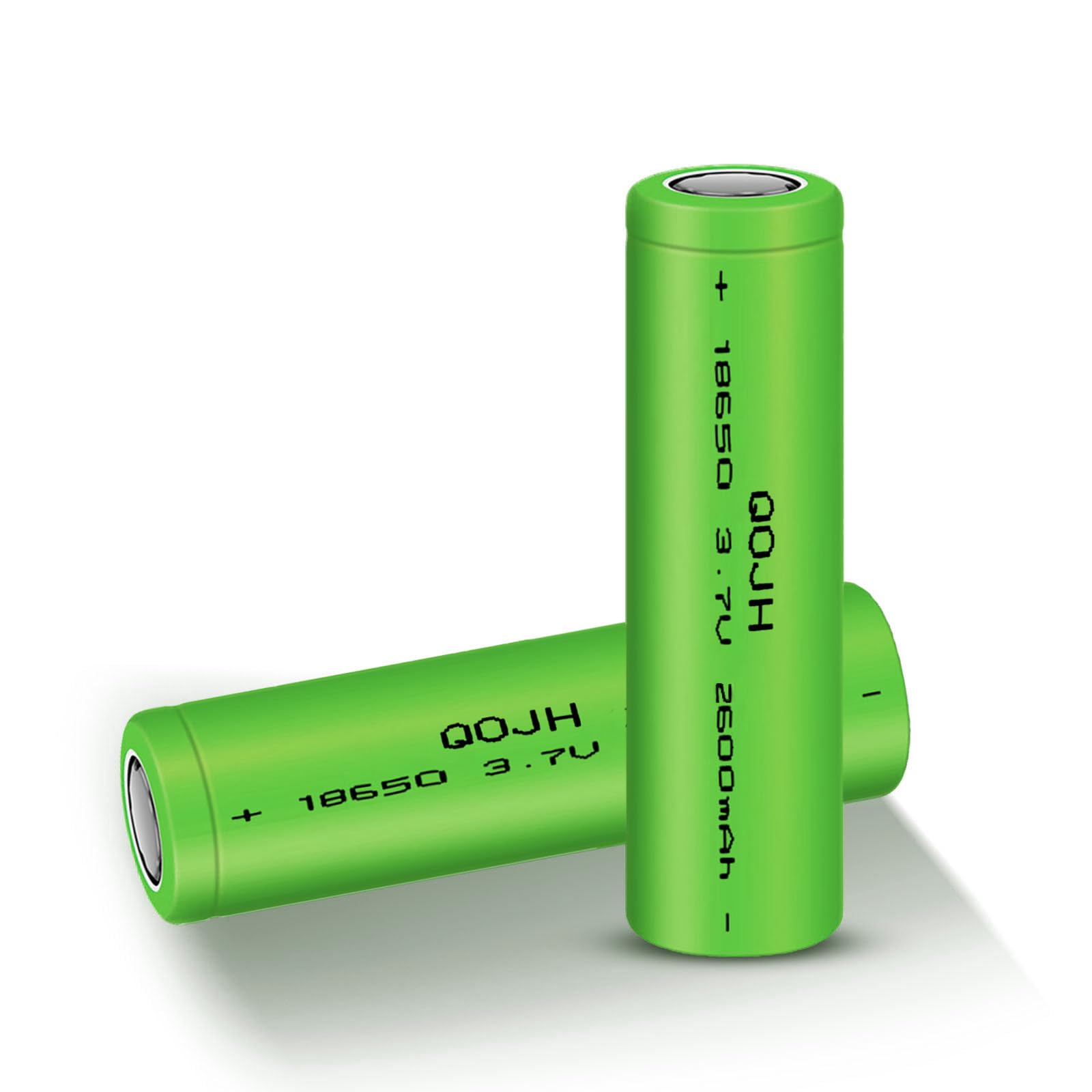 2 Pack 3.7V 18650 Rechargeable Lithium-ion Batteries - 2600mAh High Capacity Flat Top Batteries for Flashlights, Headlamps, Solar Lights, Mini Fans - Perfect for Outdoor Camping, Emergency Power & DIY Electronics Projects