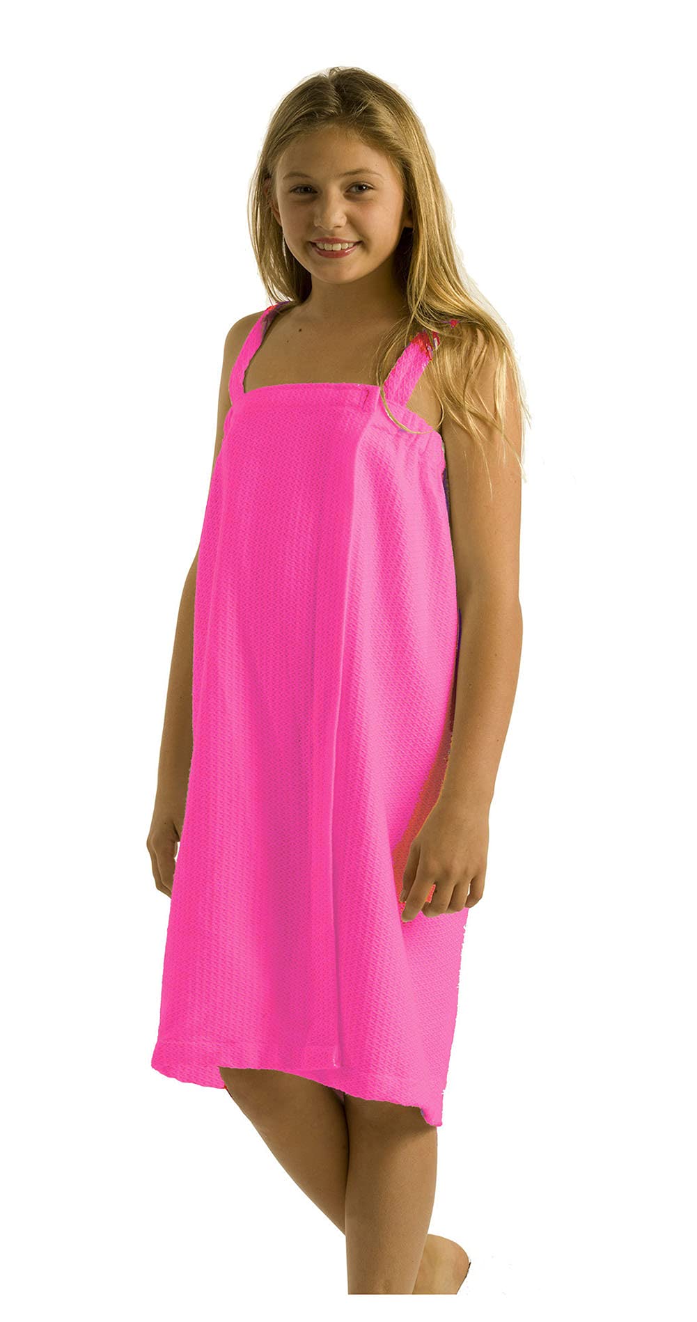Waffle Square Cover Up Towel - Small Hot Pink - Soft & Absorbent Beach Towel for Pool, Yoga, Gym & Travel