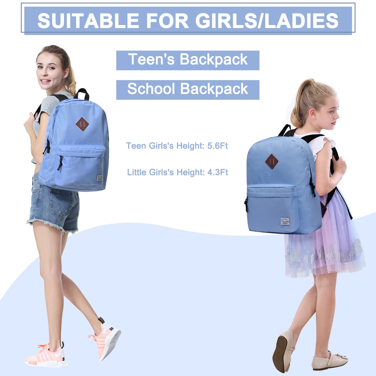 VASCHY Stylish Lavender Backpack Purse for Women - Trendy Shoulder Bag, Durable & Lightweight, Perfect for Work, Travel & Daily Use