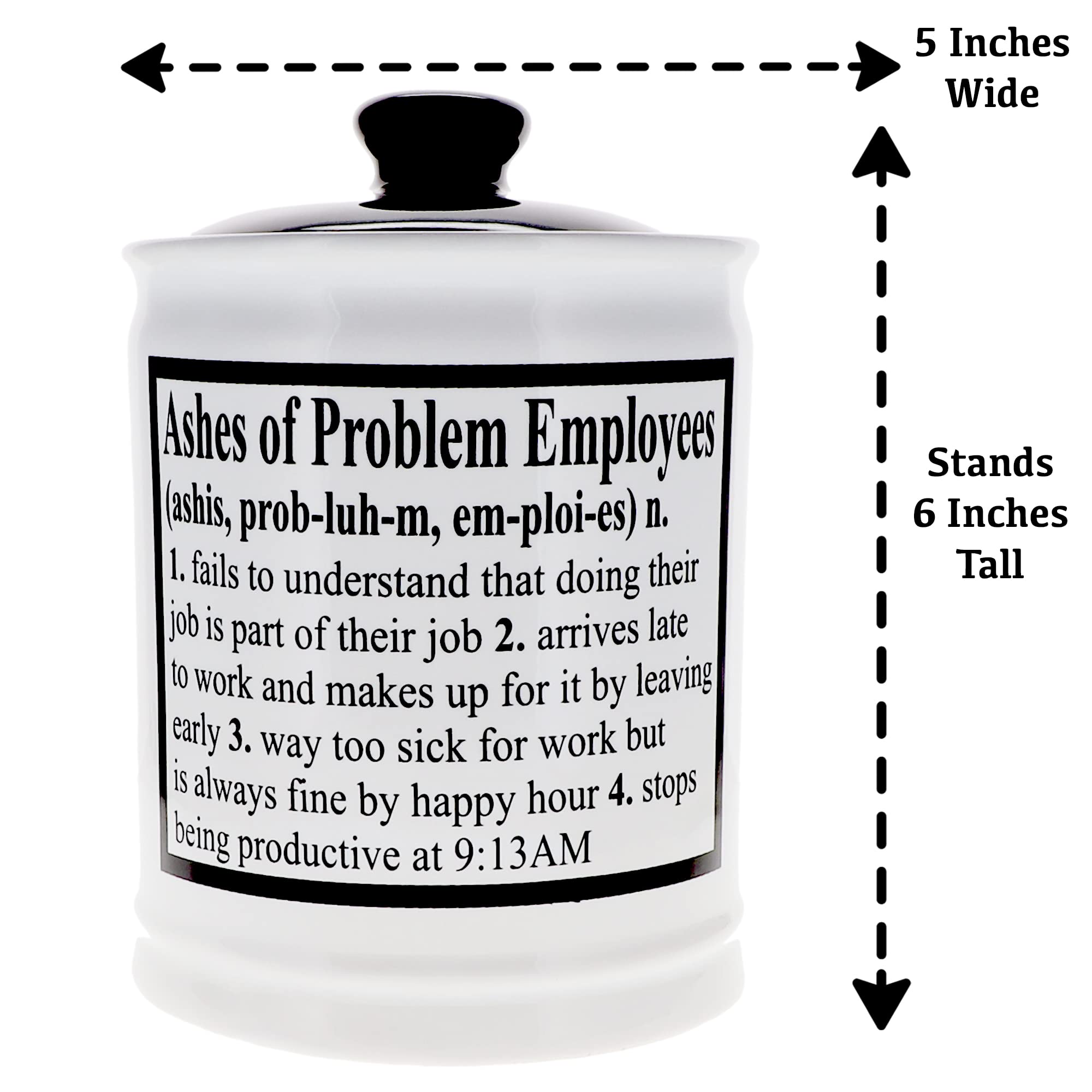 Premium Ashes of Problem Employees Piggy Bank - Elegant Coin Bank for Adults, Office Desk Decor, Unique Gift for Men, Home Storage Jar | Perfect for Office Pranks, Gag Gifts & Home Decor