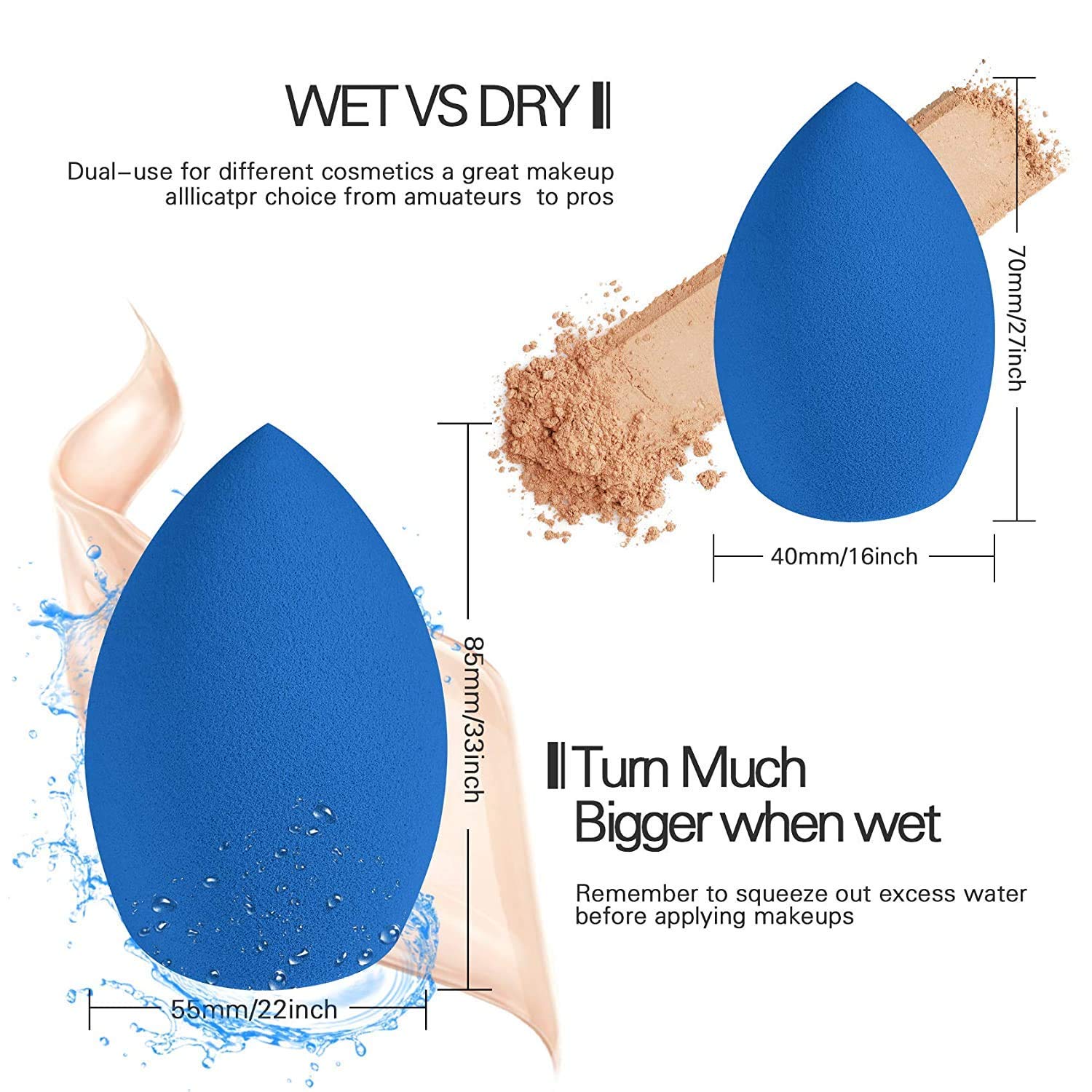 Fennec Mart 6-Pack Makeup Sponges - Premium Beauty Blender for Foundation, Concealer & Powder Application - Soft Cosmetic Sponges for Flawless Makeup (Perfect for Daily Use, Travel & Professional Makeup Artists)