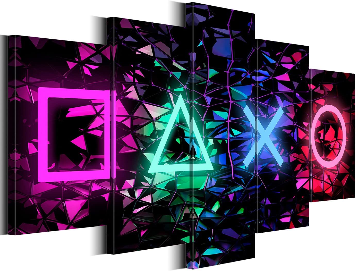 Biufo Gamer Symbol Canvas Wall Art - Large Gaming Room Decor for Boys & Kids - Perfect for Bedroom, Playroom & Game Room Wall Decor - High Quality Canvas Painting Artwork for Gamers