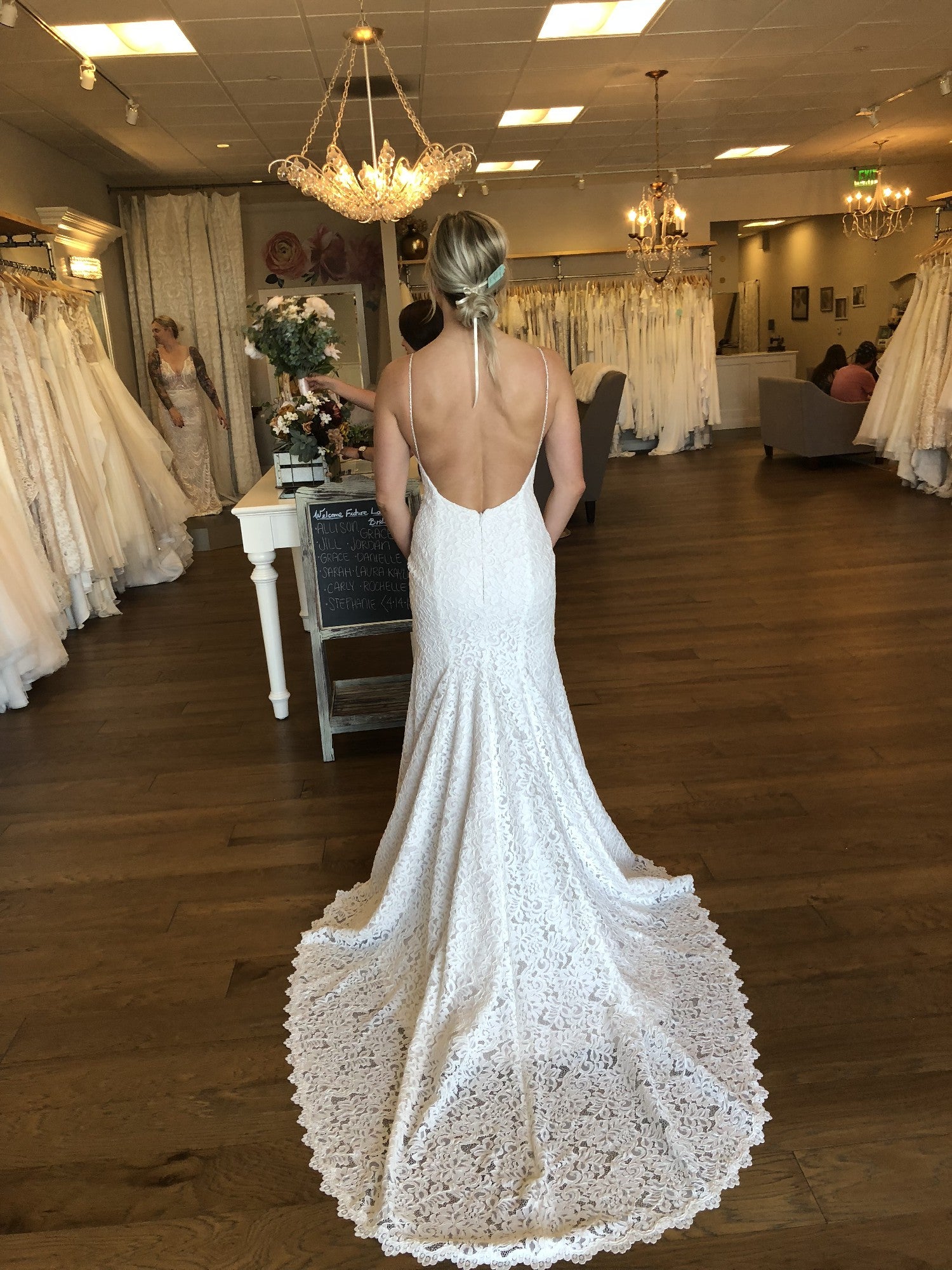 Mikaella 2186 Elegant Wedding Gown - A-Line Lace Bridal Dress with Long Train | Perfect for Church Ceremonies, Beach Weddings & Formal Events