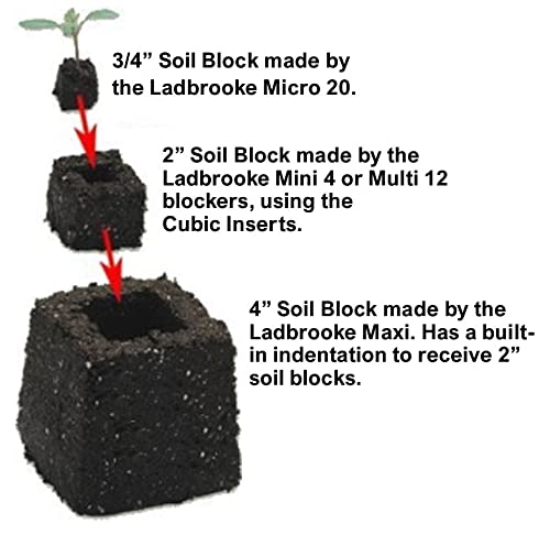 Ladbrooke Authentic Soil Block Maker Micro 20 - Handheld Soil Blocker for Seed Starting | Made in England | Perfect for Home Gardening & Organic Farming