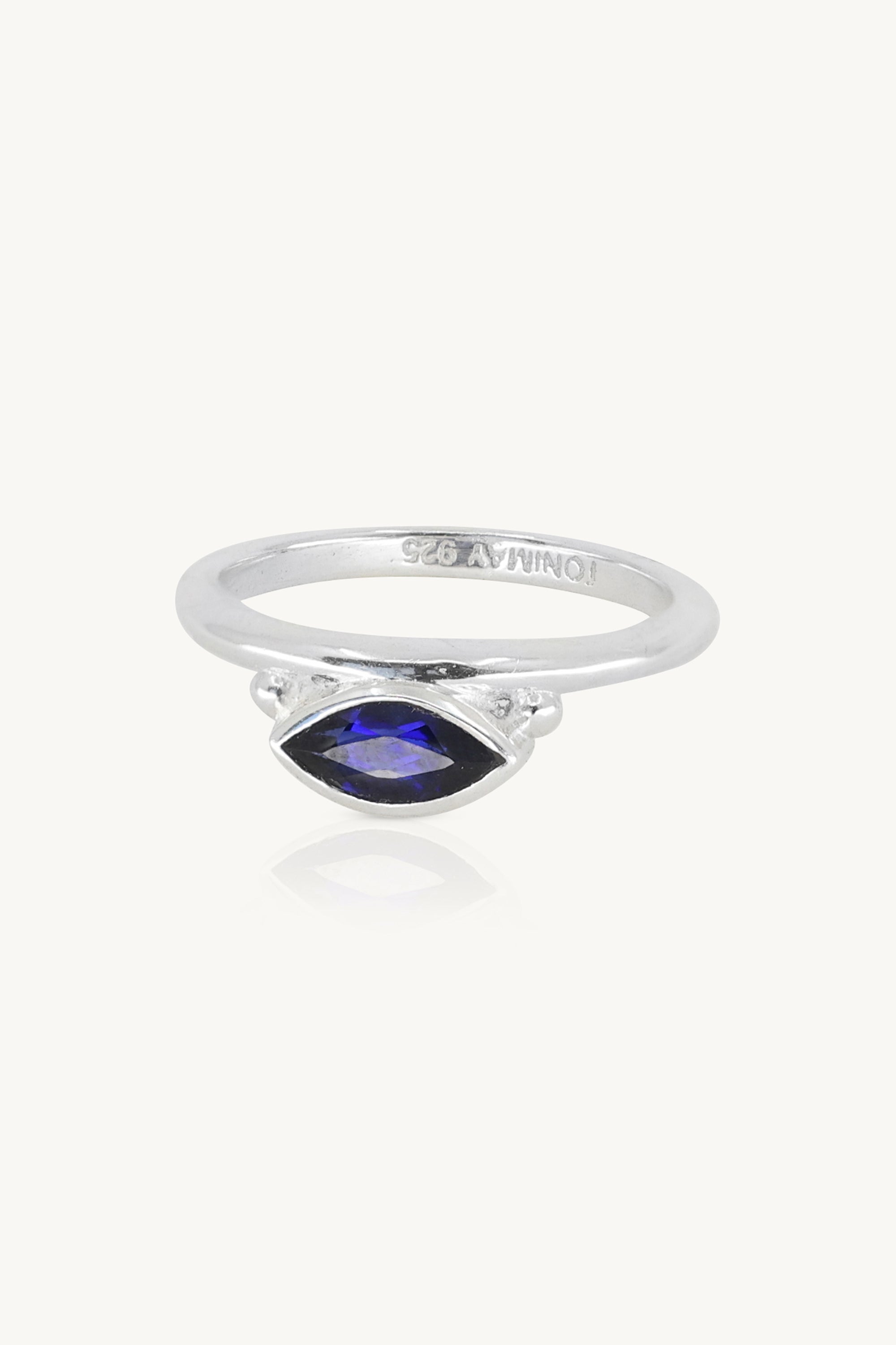 Nyra Marquise Sapphire Silver Stacker Ring for Women - Elegant Stackable Jewelry for Everyday Wear & Special Occasions