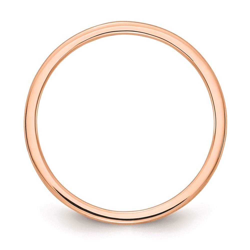 The Black Bow 1.2mm 10k Rose Gold Half Round Satin Stackable Band – Perfect for Everyday Wear, Weddings, and Anniversary Gifts