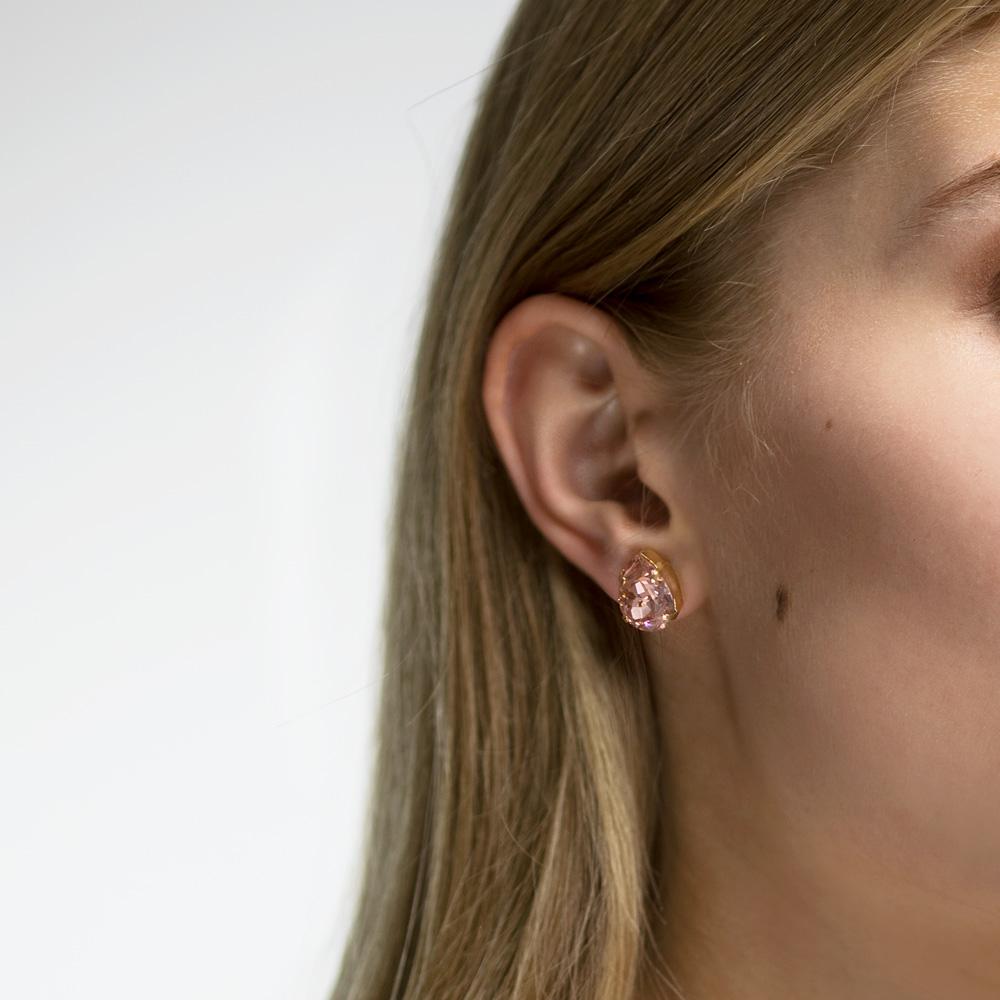 Mini Drop Stud Earrings - Vintage Rose Gold Plated Dainty Earrings for Women, Gift for Her | Everyday Wear, Date Night, Wedding, Party Jewelry