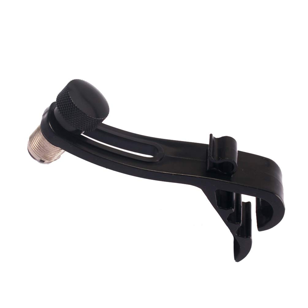 Adjustable Drum Mic Clamp Mount - Black Microphone Boom Stand Clip for Drumset, Braces & Lip Gloss Holder | Perfect for Live Performances, Studio Recording & Cosmetics Organization