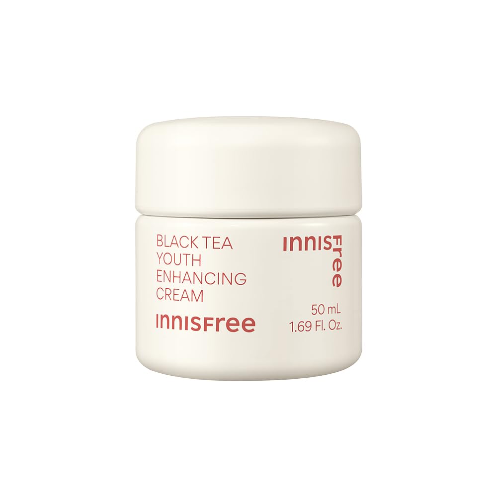 **Innisfree Black Tea Youth Cream 50ml - Anti-Aging Korean Skincare for Firming, Hydrating & Brightening | Reduces Wrinkles & Boosts Elasticity | Perfect for Night Routine & Dry Skin Care**