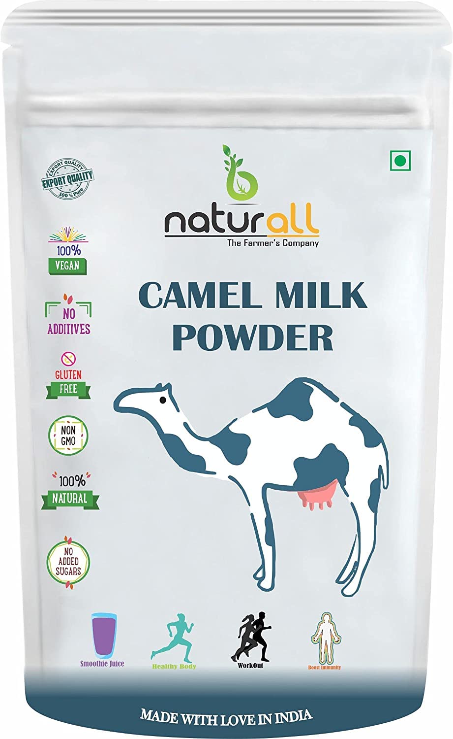 Organic Veena Camel Milk Powder | Freeze Dried, Gluten Free, No Additives, No Preservatives - 100g by B Naturall | Perfect for Coffee, Smoothies & Baking - Lactose Intolerant Friendly