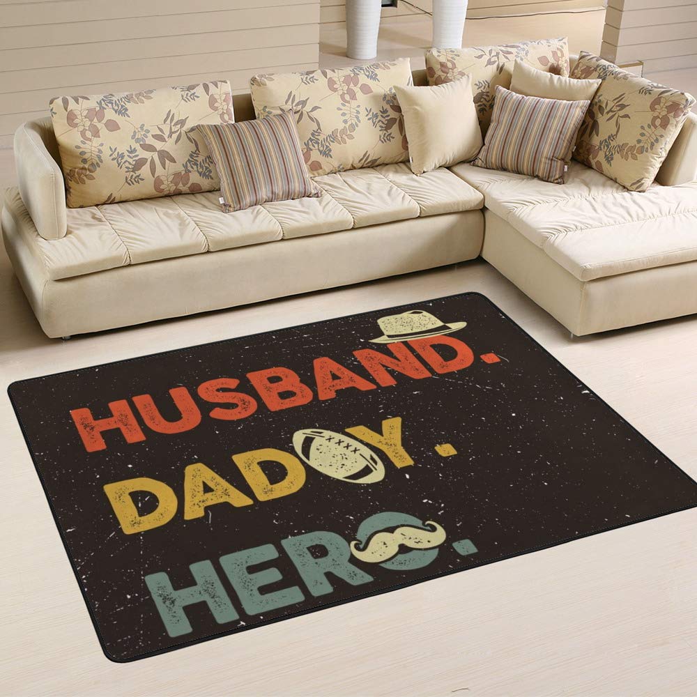 Washable Large Area Rug for Living Room & Bedroom - Soft Coral Thick Modern Design Carpet | Perfect for Home Decor, Family Gatherings & Cozy Spaces