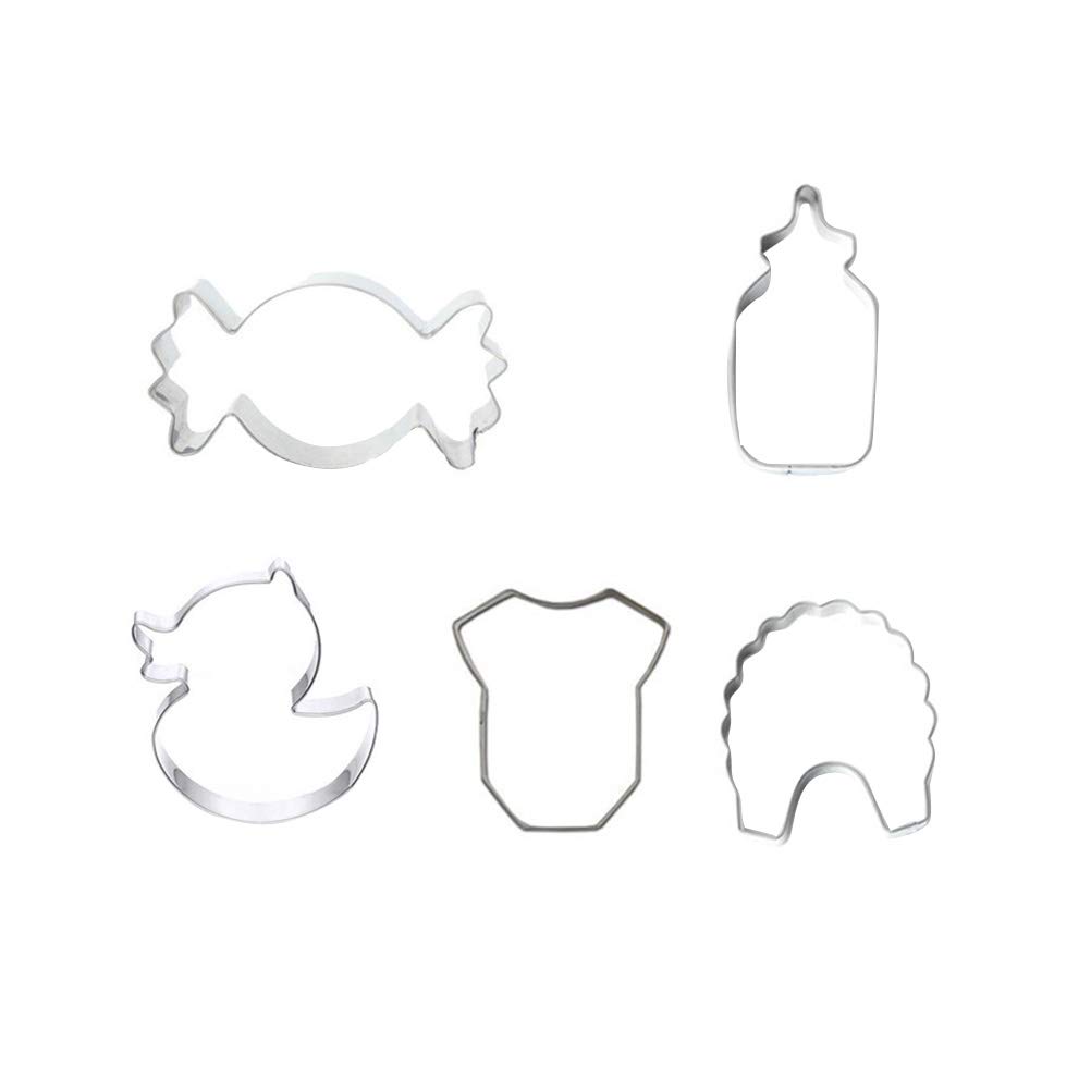 5-Piece Stainless Steel Cookie Cutter Set - Cabilock Biscuit Molds for Cake, Fondant, Pastry & Cookies | Kids-Friendly Fruit & Candy Shaped Cutters | Perfect for Baking, Party Decorations & DIY Crafts