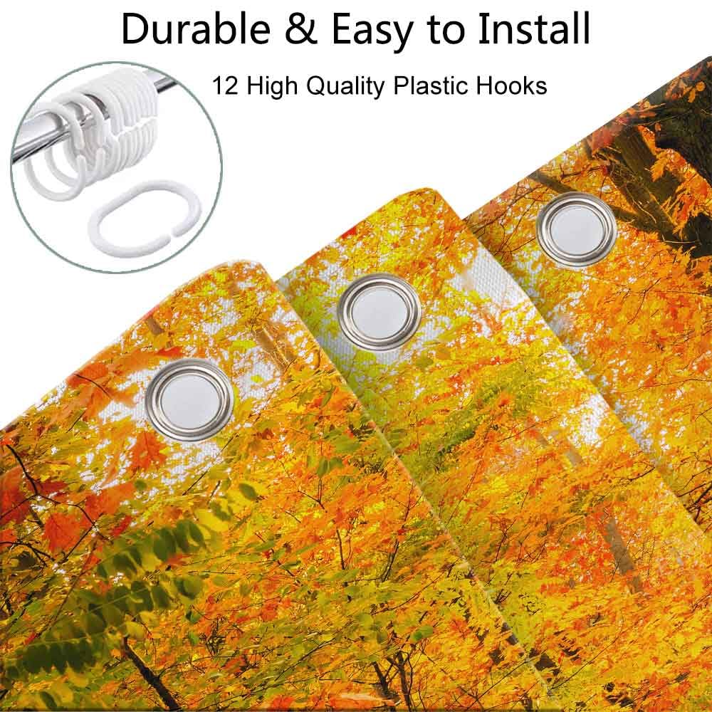 Autumn Maple Leaves Shower Curtain - Fall Forest Bathroom Decor for Nature Lovers