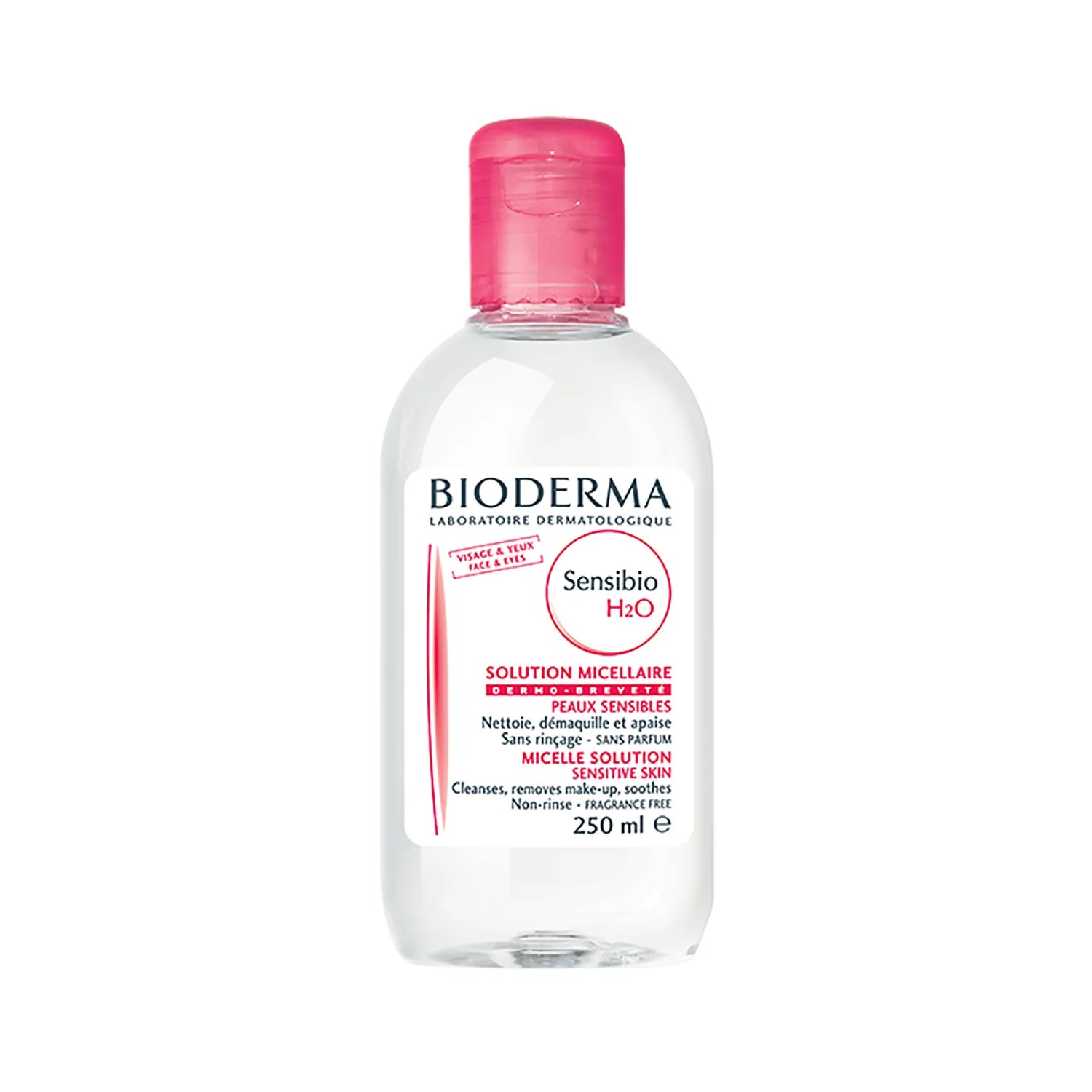 Bioderma Sensibio H2O Micellar Water for Sensitive Skin - 250ml Makeup Remover & Cleanser | Gentle Face Cleansing for Daily Skincare Routine