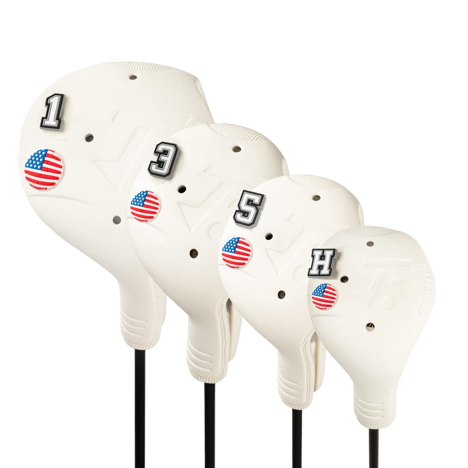 Premium EVA Plastic Golf Head Covers for Driver, Fairway Woods & Hybrid Clubs - Universal Fit for Right-Handed Golfers with Easy On/Off & Washable Design - Perfect for Golf Course Protection & Club Organization